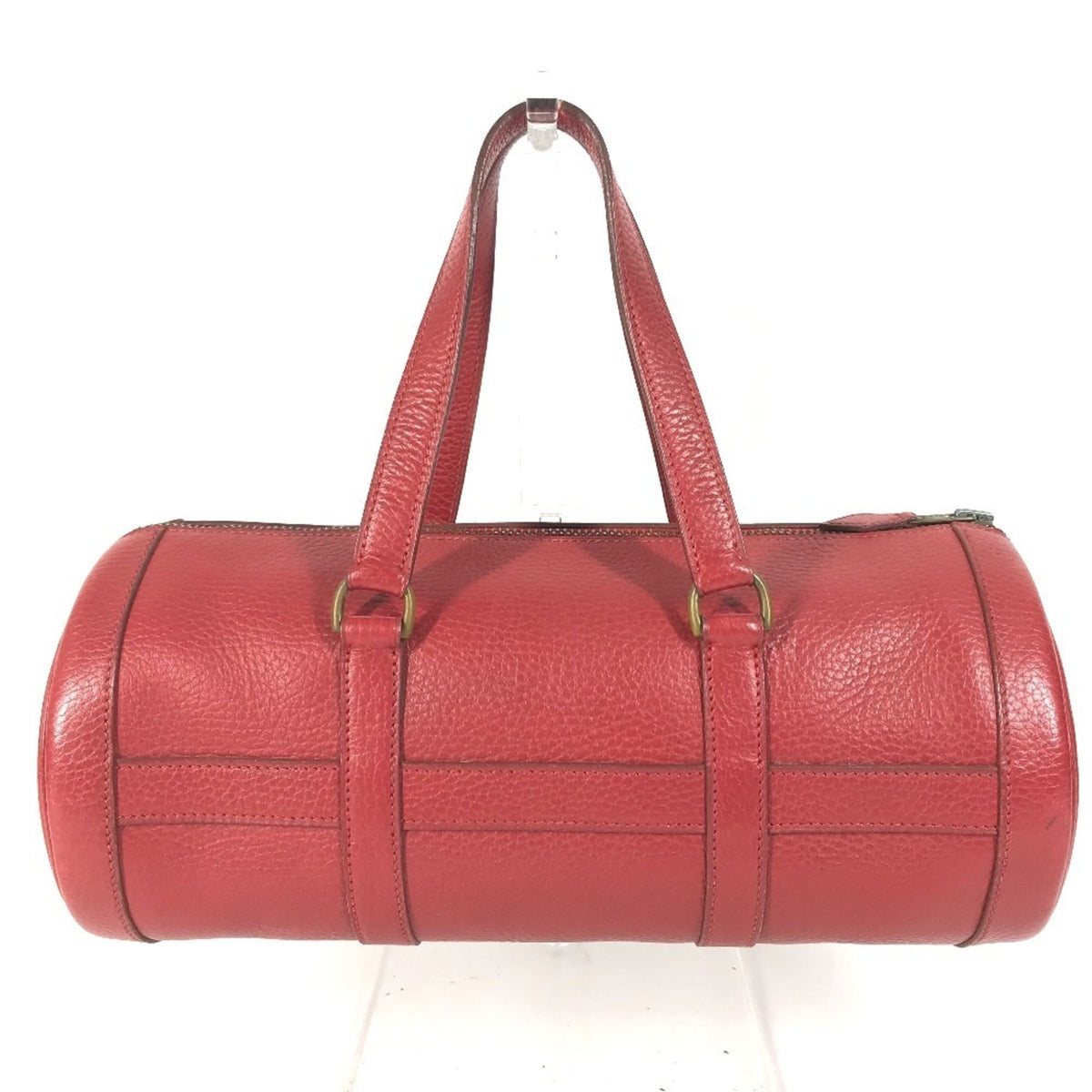Hermes Red Color Ardennes Leather Boston Bag Handbag (Pre-Owned)