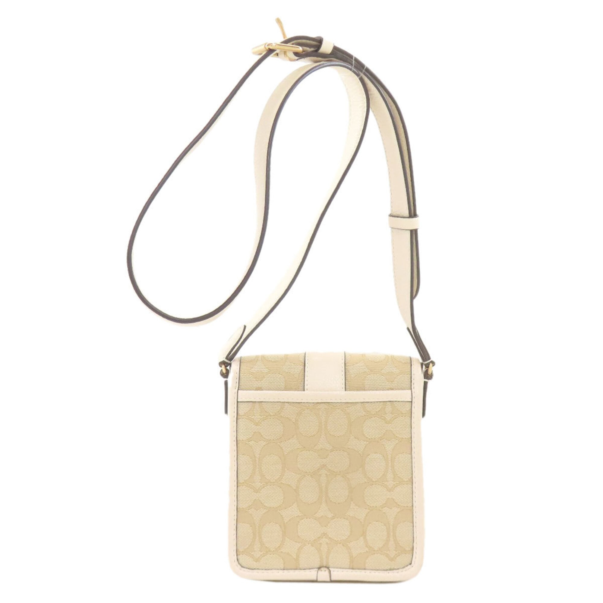 Coach Beige Canvas Shoulder Bag (Pre-Owned)