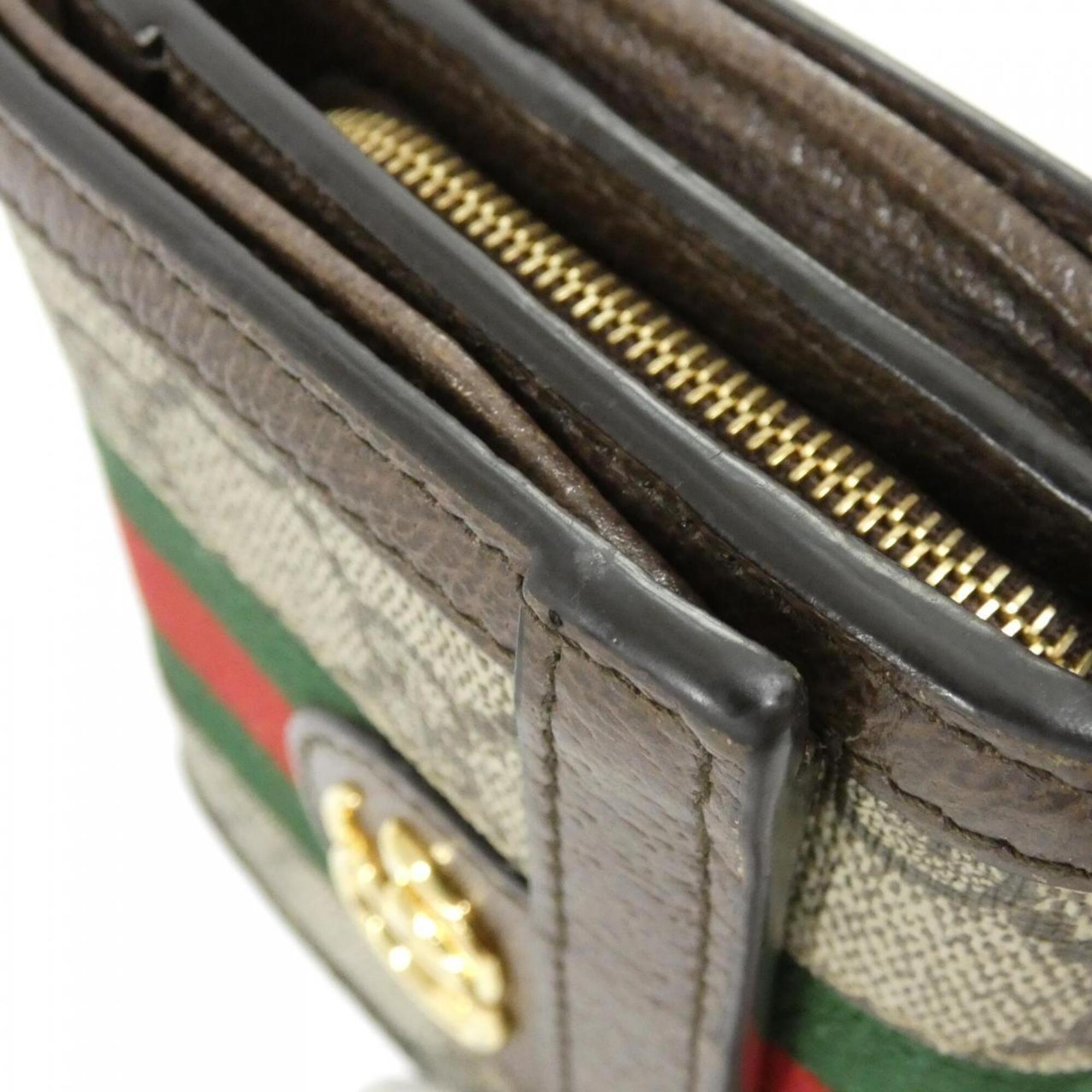 Gucci Ophidia Beige Brown Gg Supreme Wallet (Bi-Fold) (Pre-Owned)