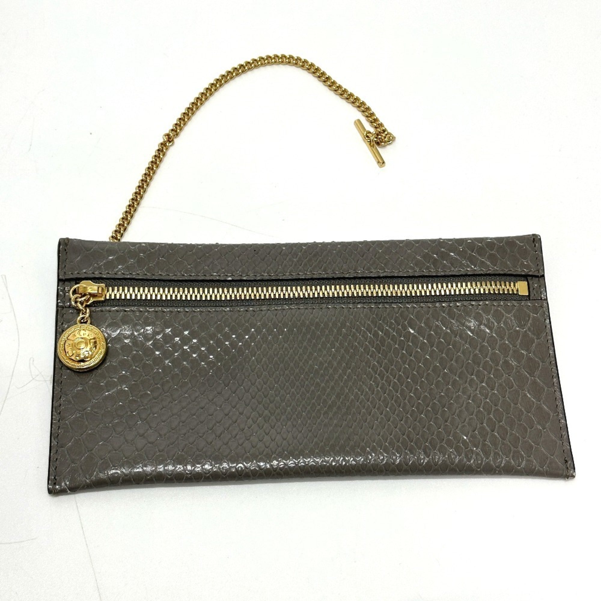 Gucci Gray Leather Shoulder Bag Tote Bag (Pre-Owned)