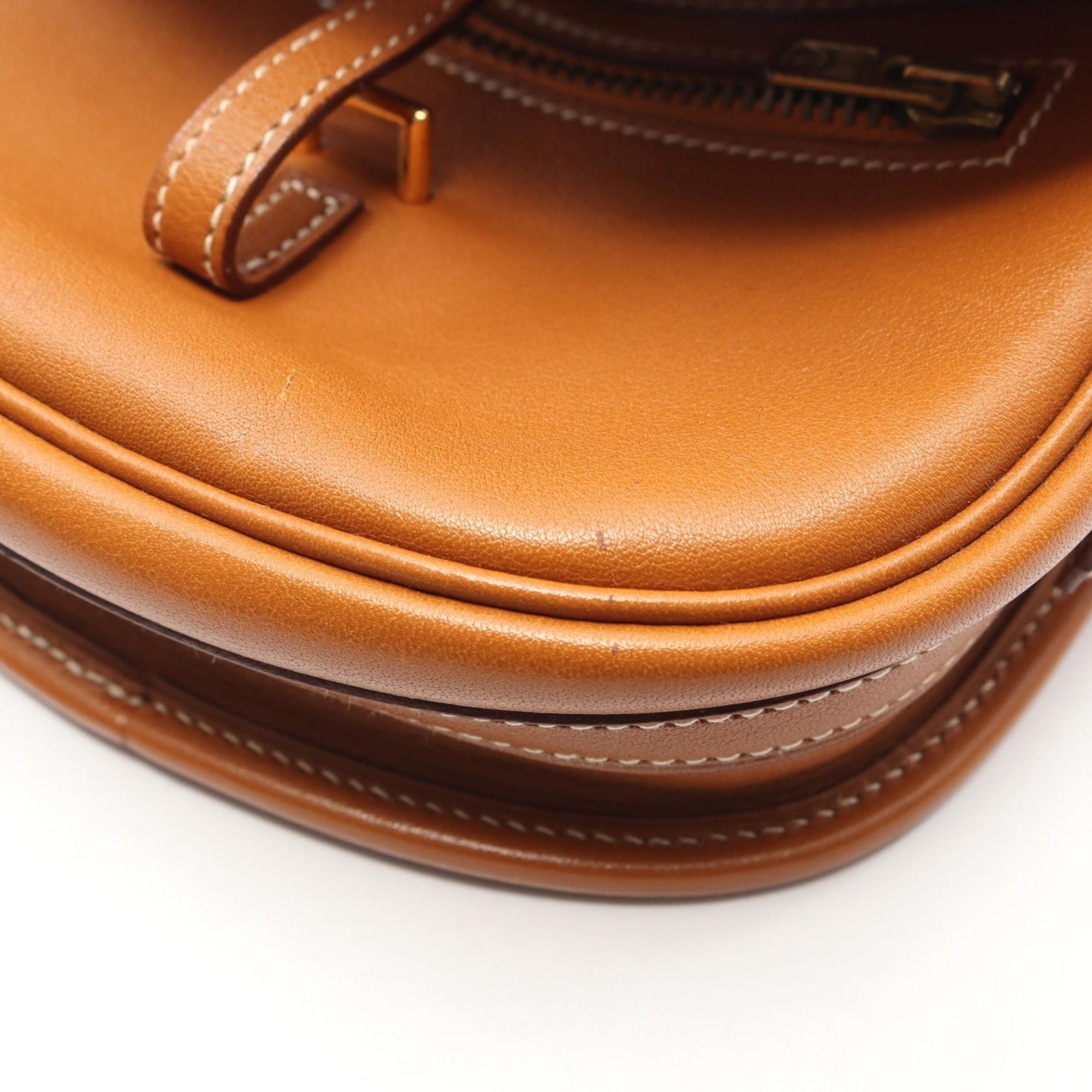 Hermes Brown Gold Brown Leather Gulliver Leather Handbag Shoulder Bag (Pre-Owned)