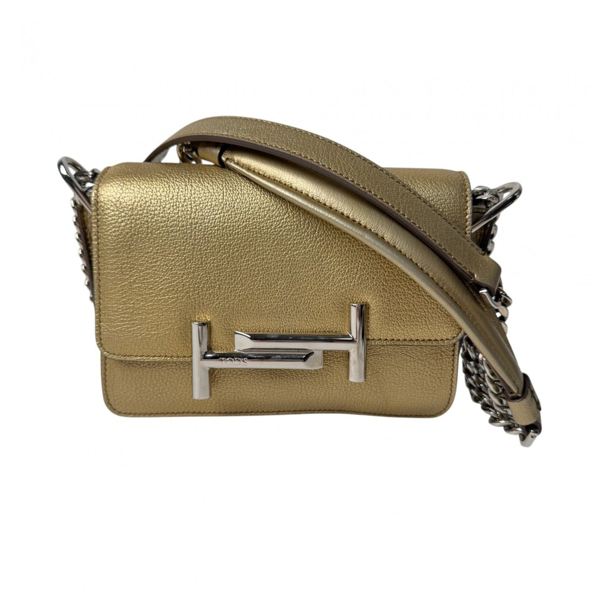 Tod's Gold Leather Shoulder Bag (Pre-Owned)