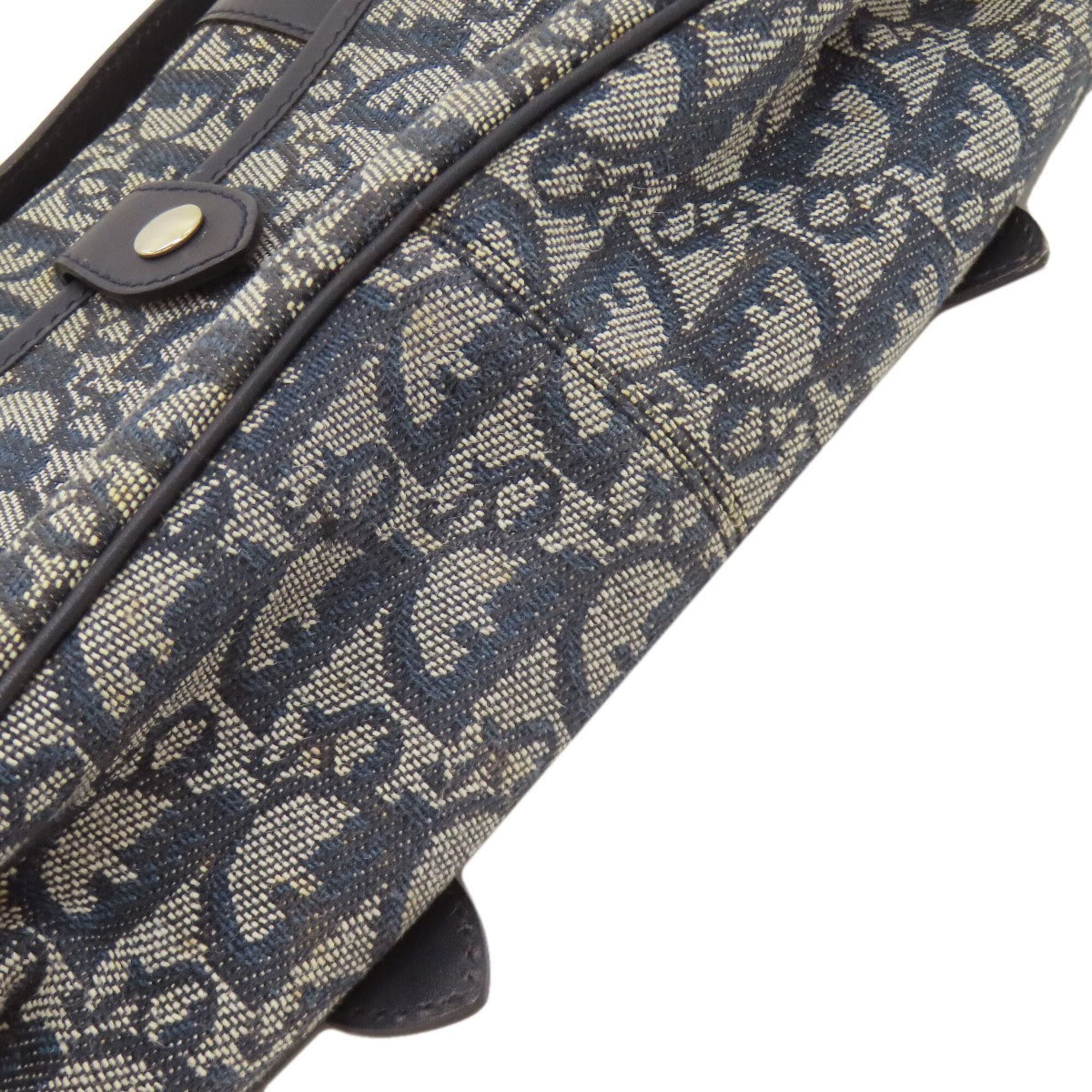 Christian Dior Trotter Navy Canvas Shoulder Bag (Pre-Owned)