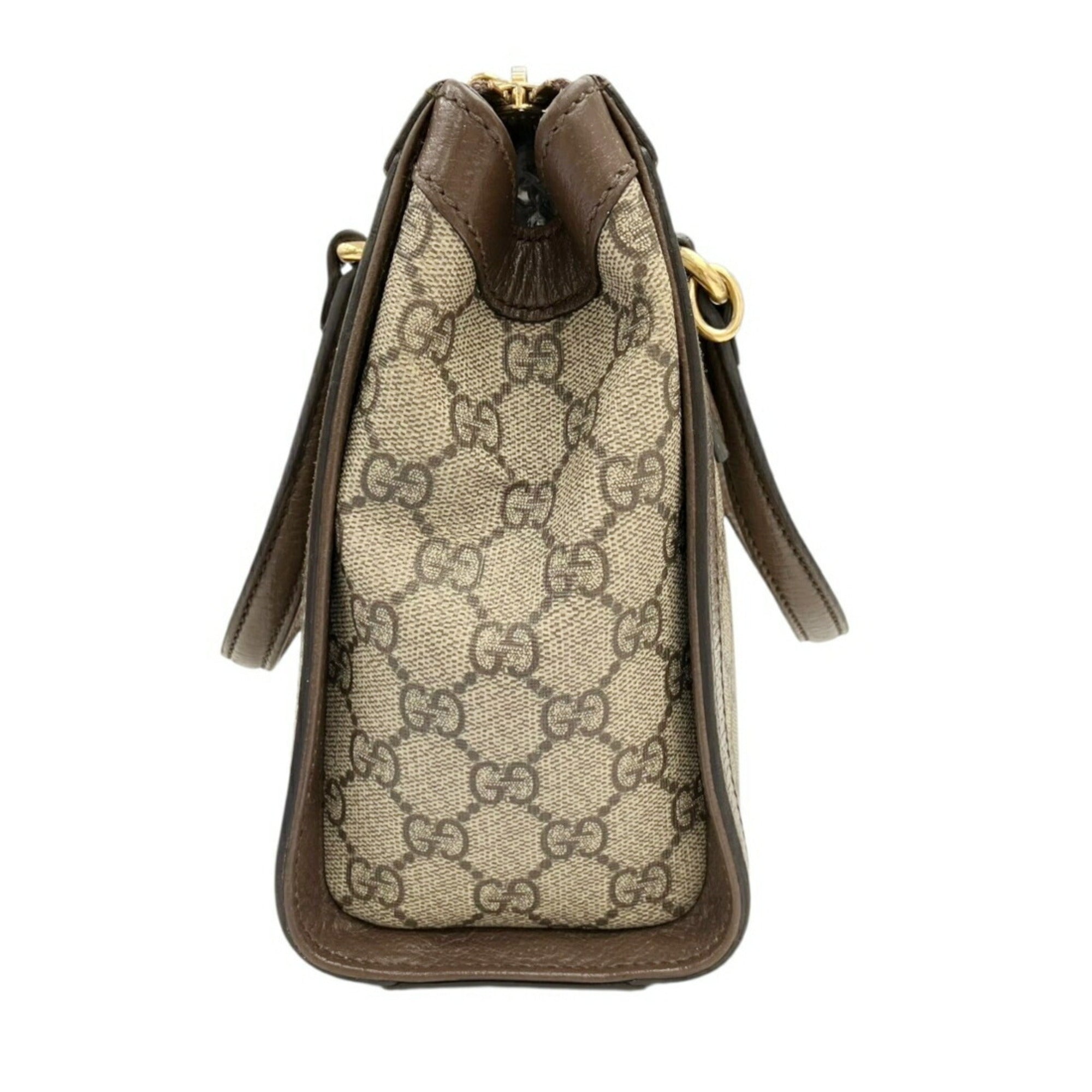 Gucci Beige Gg Supreme Leather Handbag Shoulder Bag (Pre-Owned)