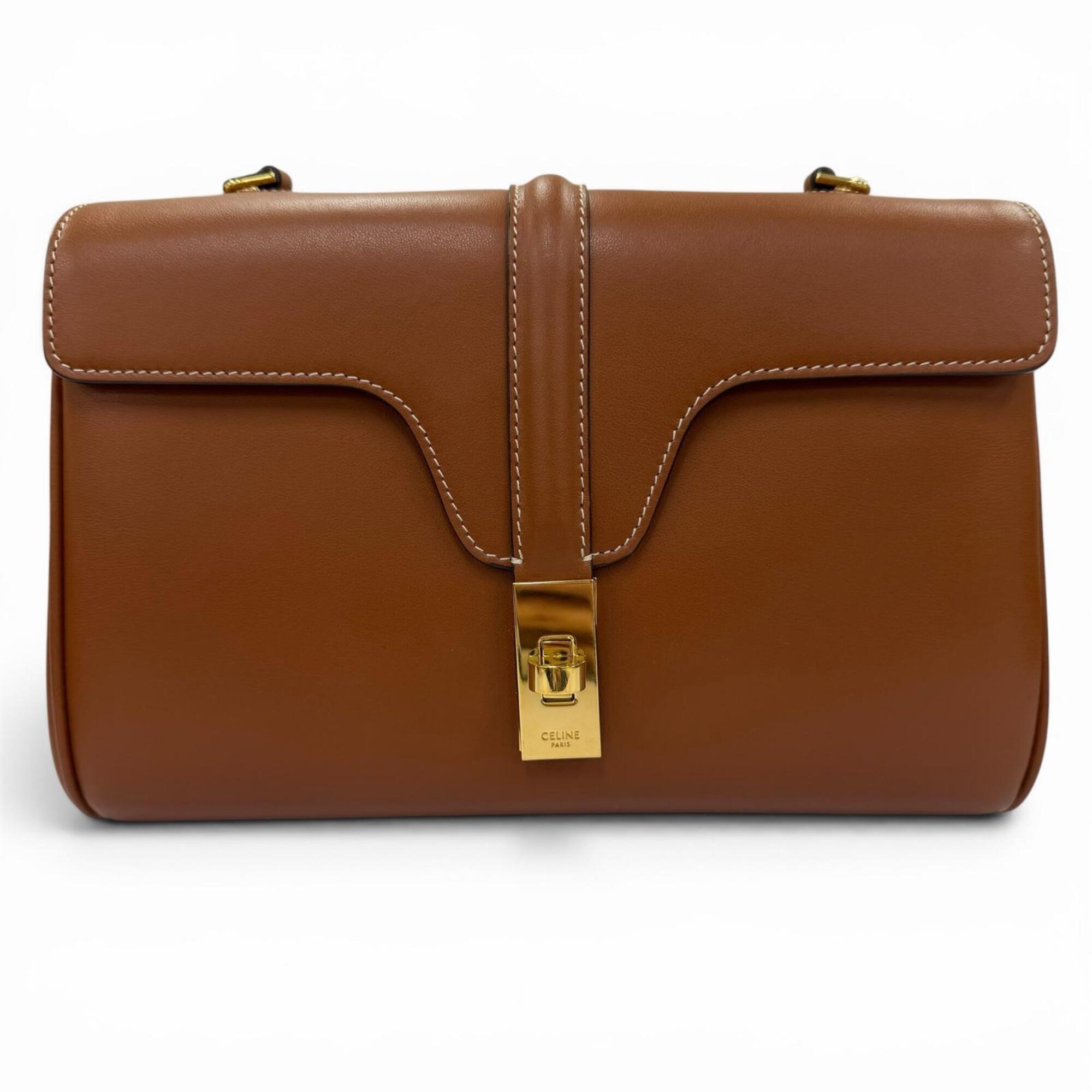 Celine Gold Leather Shoulder Bag (Pre-Owned)