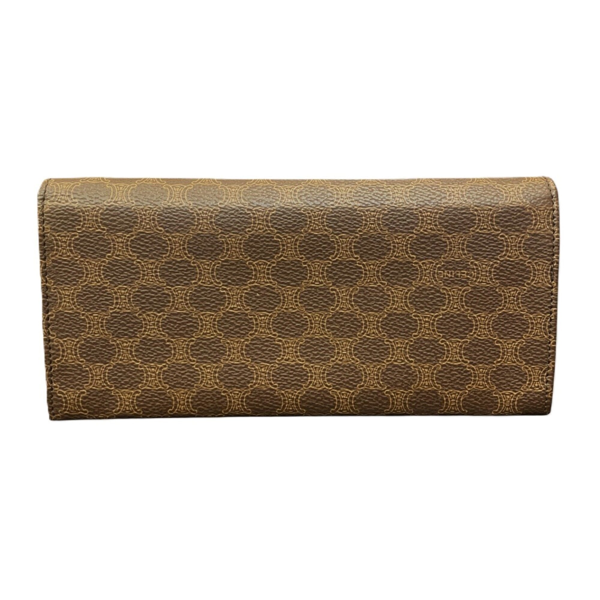 Celine Macadam Brown Pvc Leather Long Wallet (Bi-Fold) (Pre-Owned)