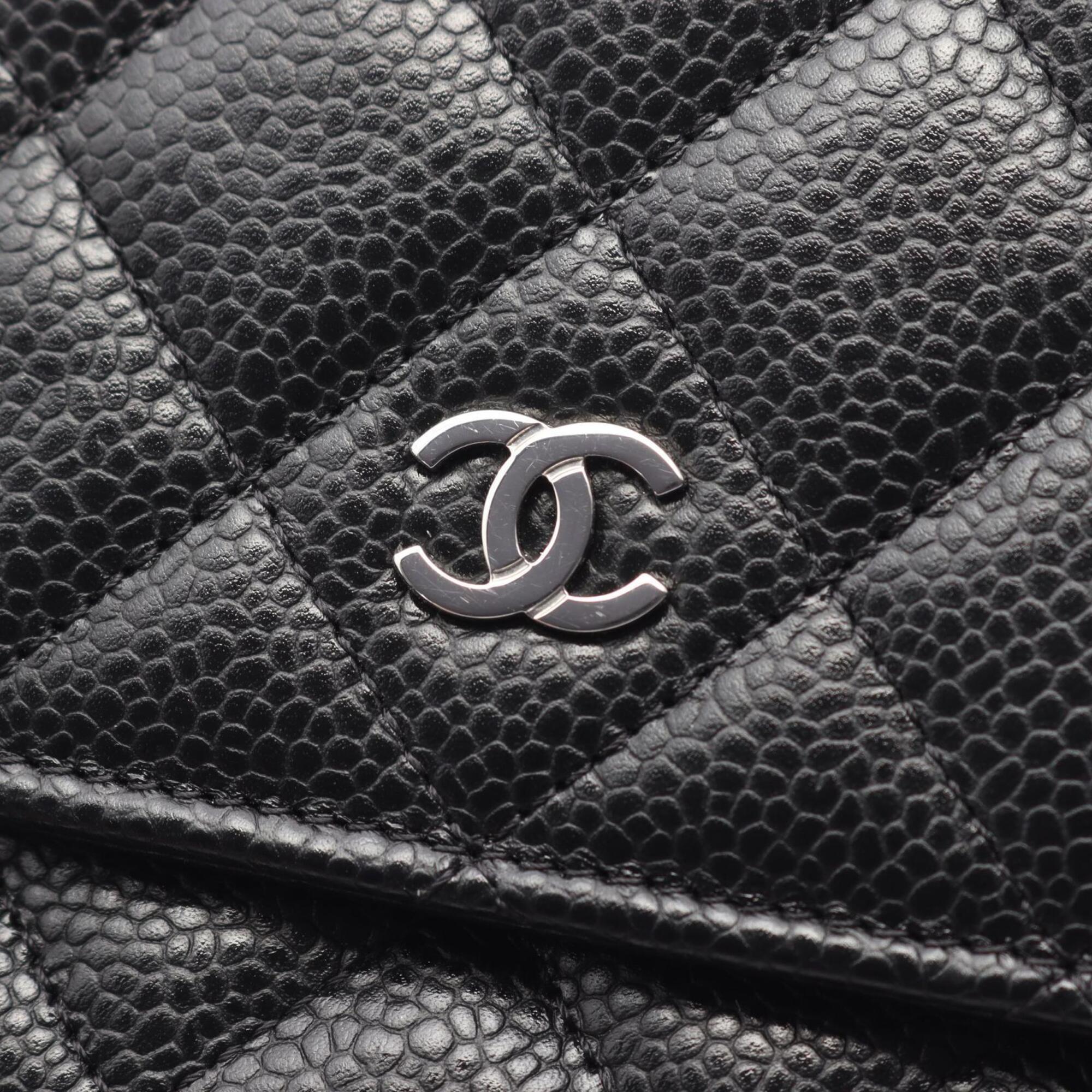 Chanel Black Grained Calfskin Handbag Shoulder Bag (Pre-Owned)