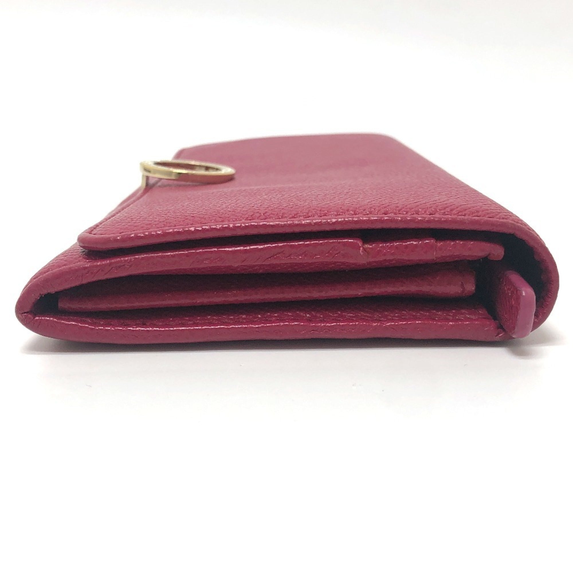 Bvlgari Red Color Leather Wallet (Bi-Fold) (Pre-Owned)
