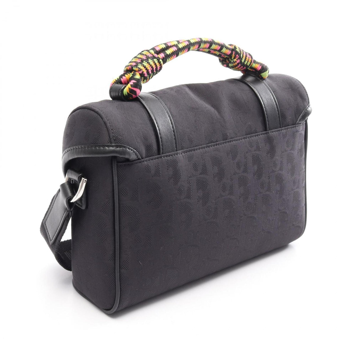 Christian Dior Black Multi-Color Canvas Leather Handbag Messenger Bag Shoulder Bag (Pre-Owned)