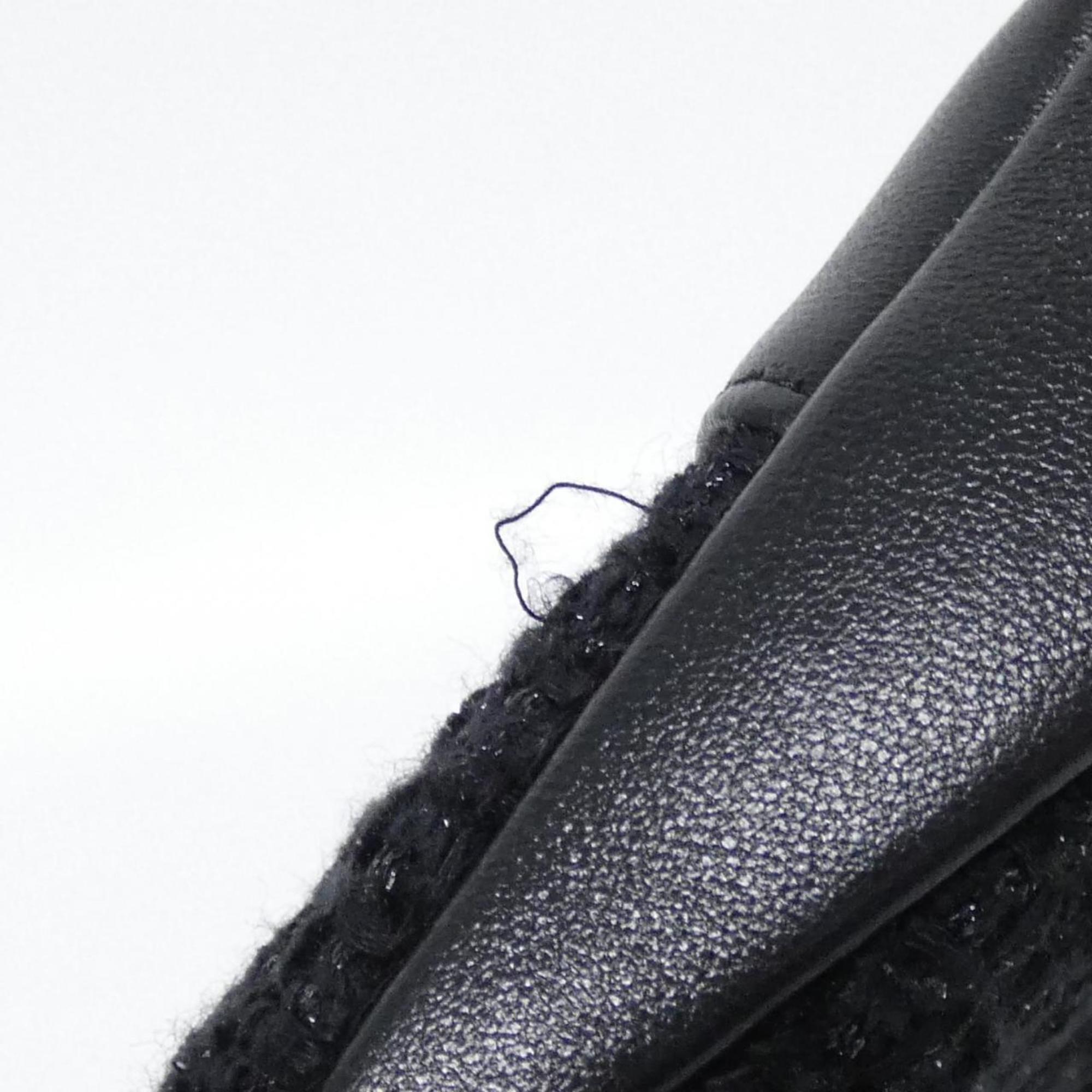 Chanel Black Cotton Leather Handbag (Pre-Owned)