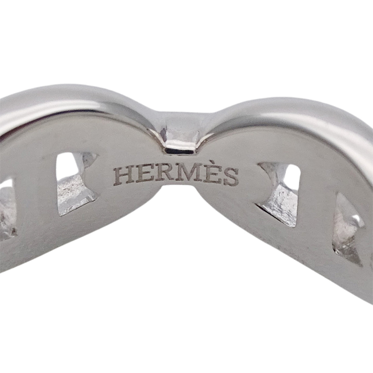 Hermes Silver Silver 925 Band Ring (Pre-Owned)