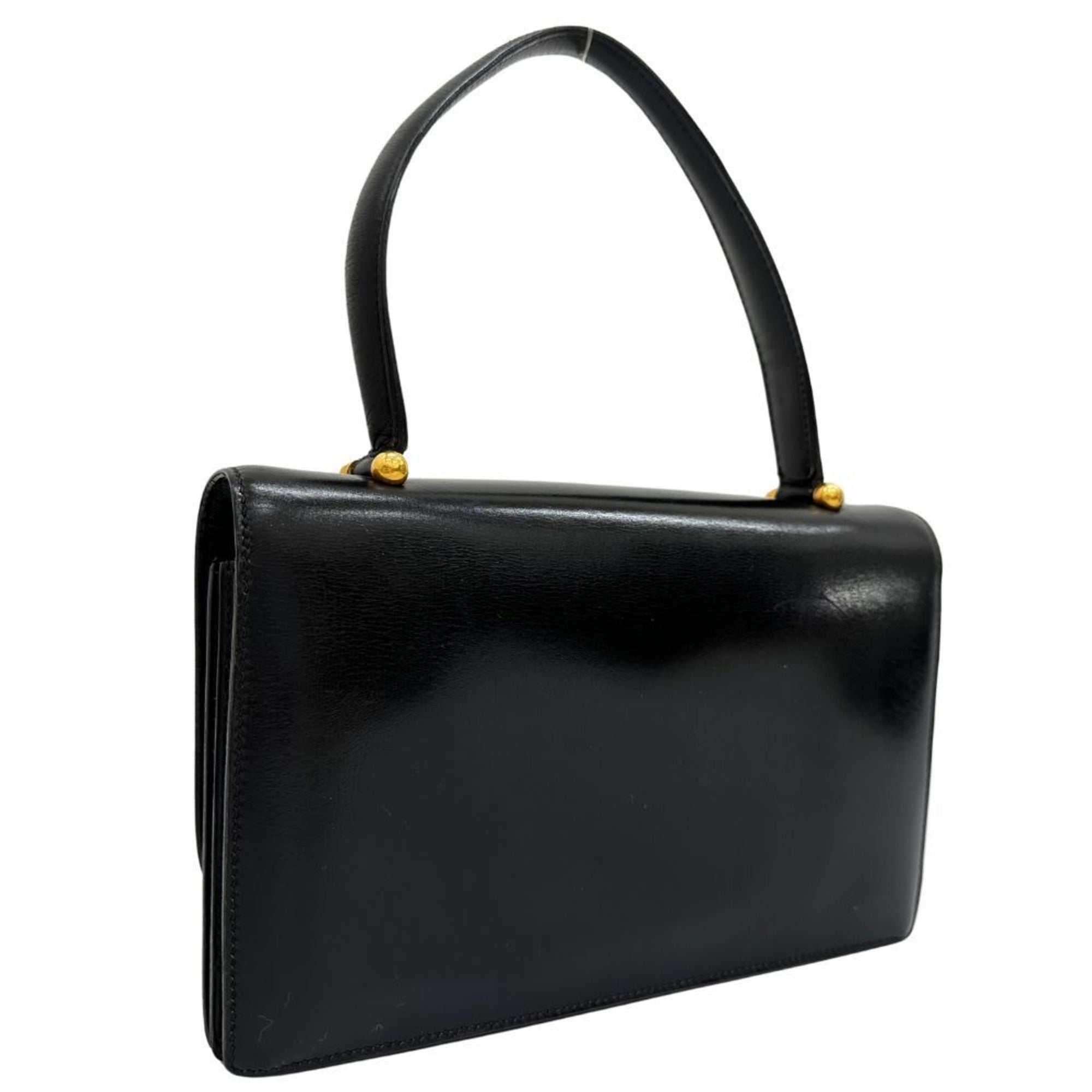 Hermes Black Box Calf Leather Handbag (Pre-Owned)