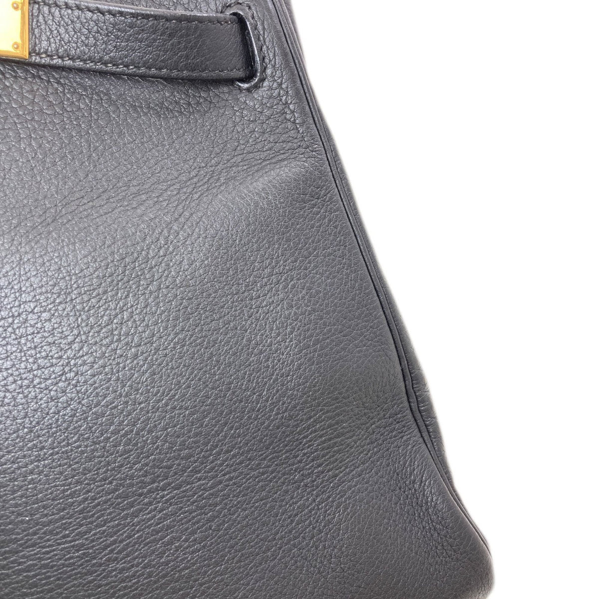 Hermes Kelly Black Taurillon Clemence Leather Handbag (Pre-Owned)