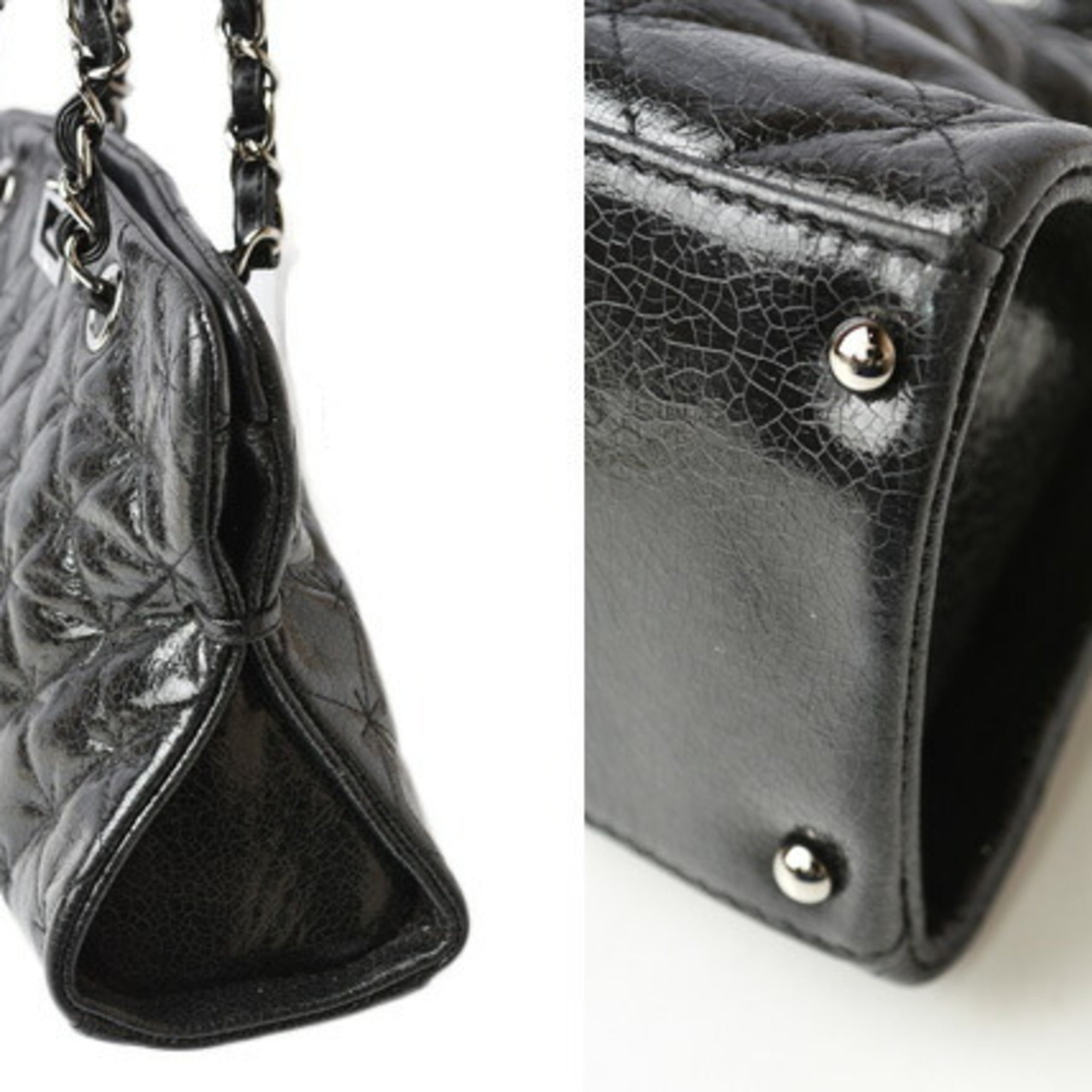 Chanel Black Patent Leather Tote Bag (Pre-Owned)