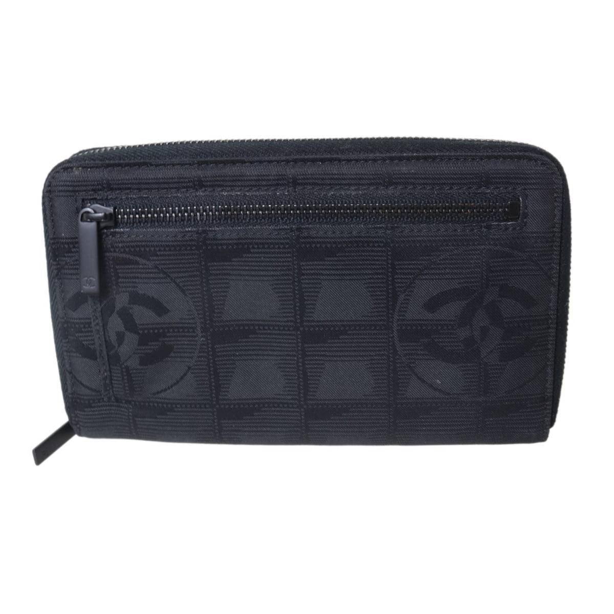 Chanel New Travel Line Black Long Wallet (Bi-Fold) (Pre-Owned)