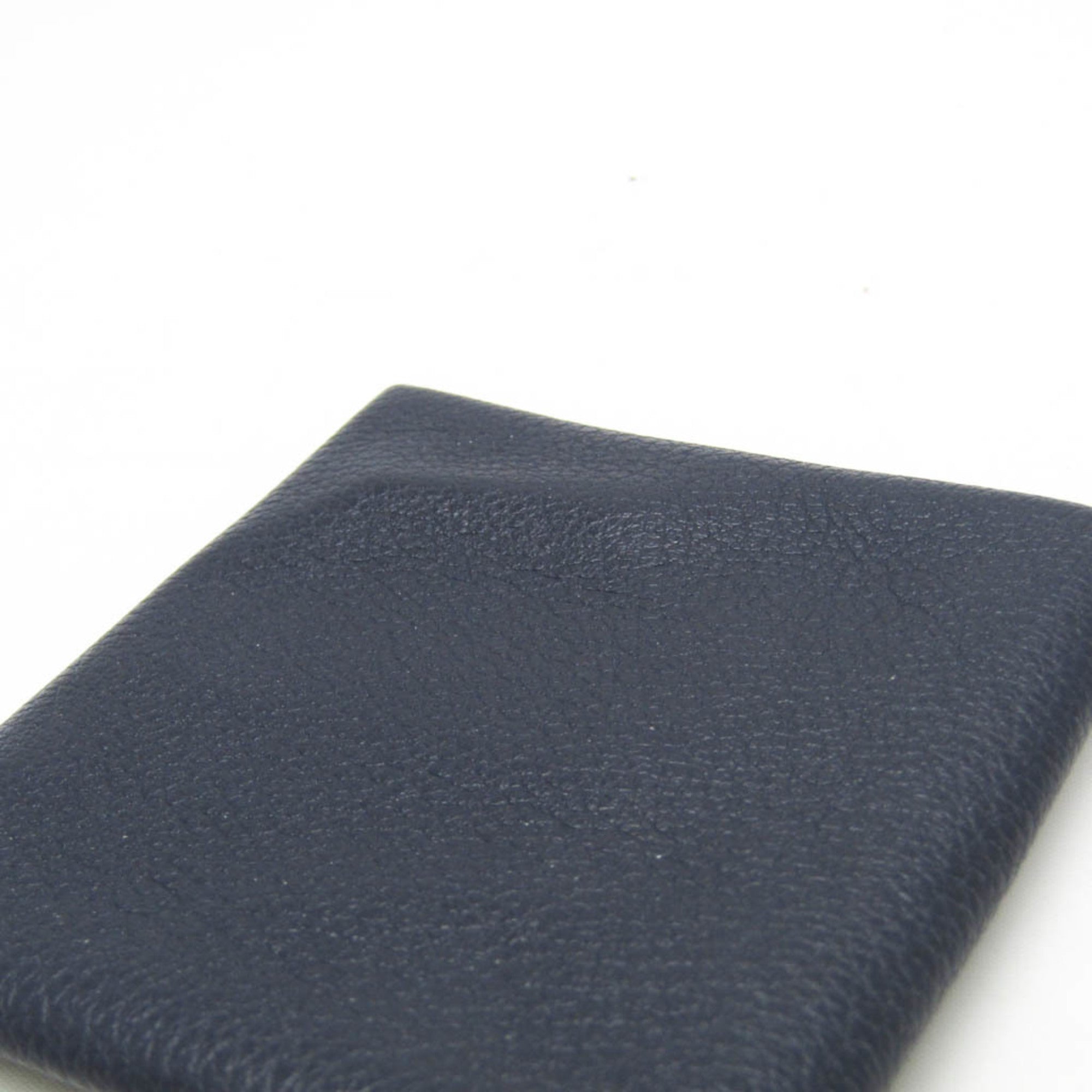 Hermes Bastia Navy Leather Coin Purse/Coin Case (Pre-Owned)
