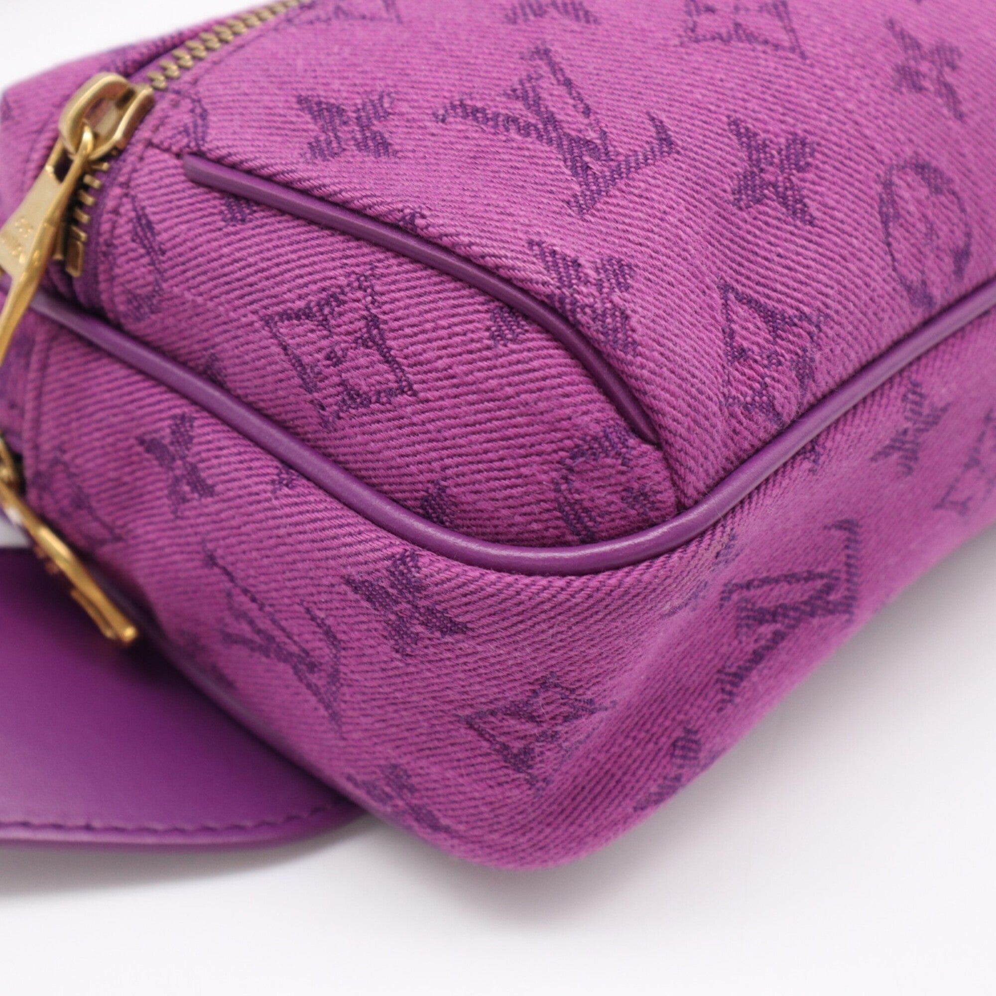 Louis Vuitton Monogram Denim Purple Monogram Denim Shoulder Bag (Pre-Owned)