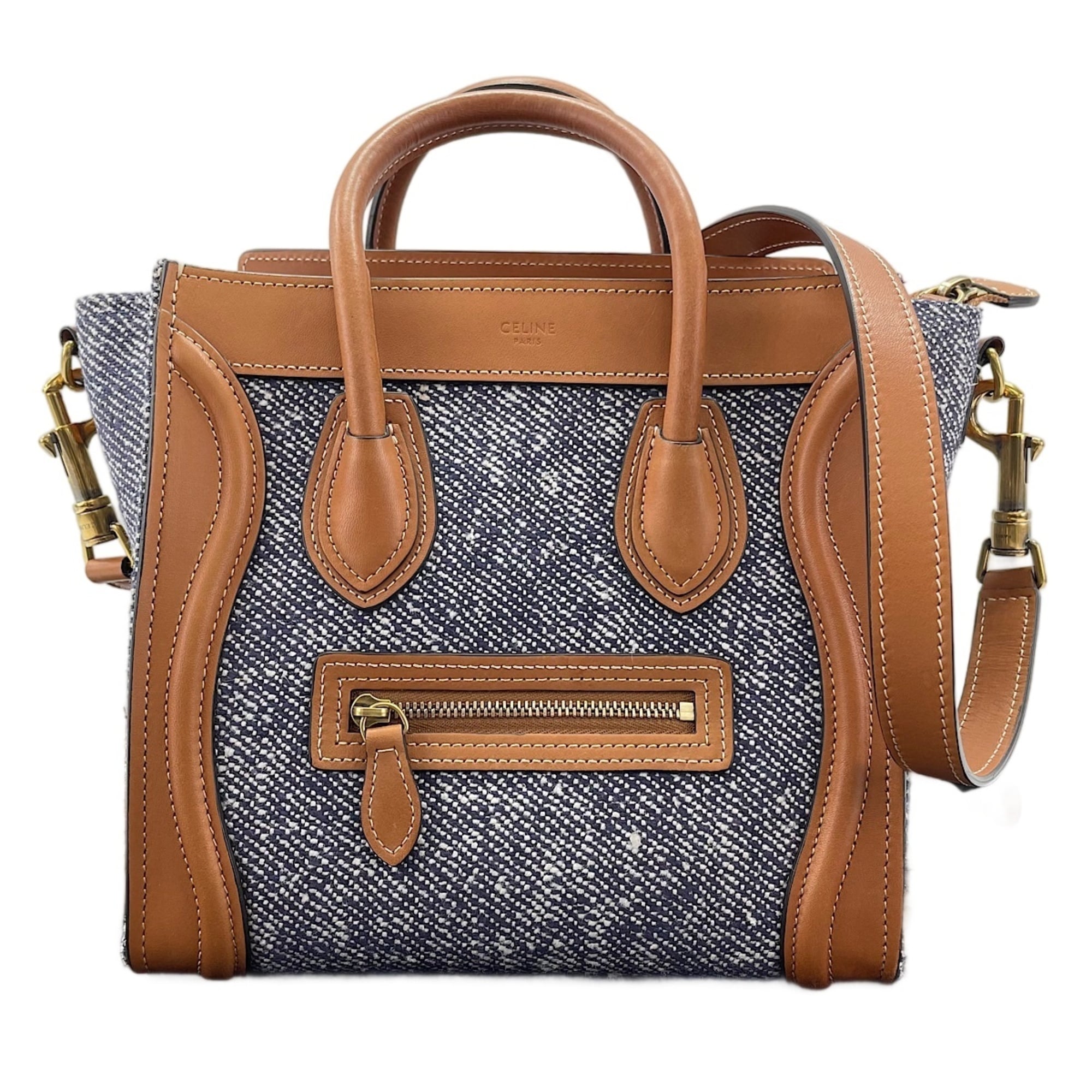 Celine Luggage Blue Handbag (Pre-Owned)