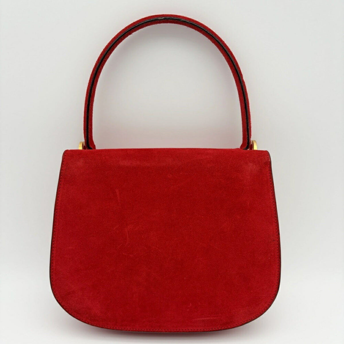 Celine Red Color Suede Leather Handbag (Pre-Owned)