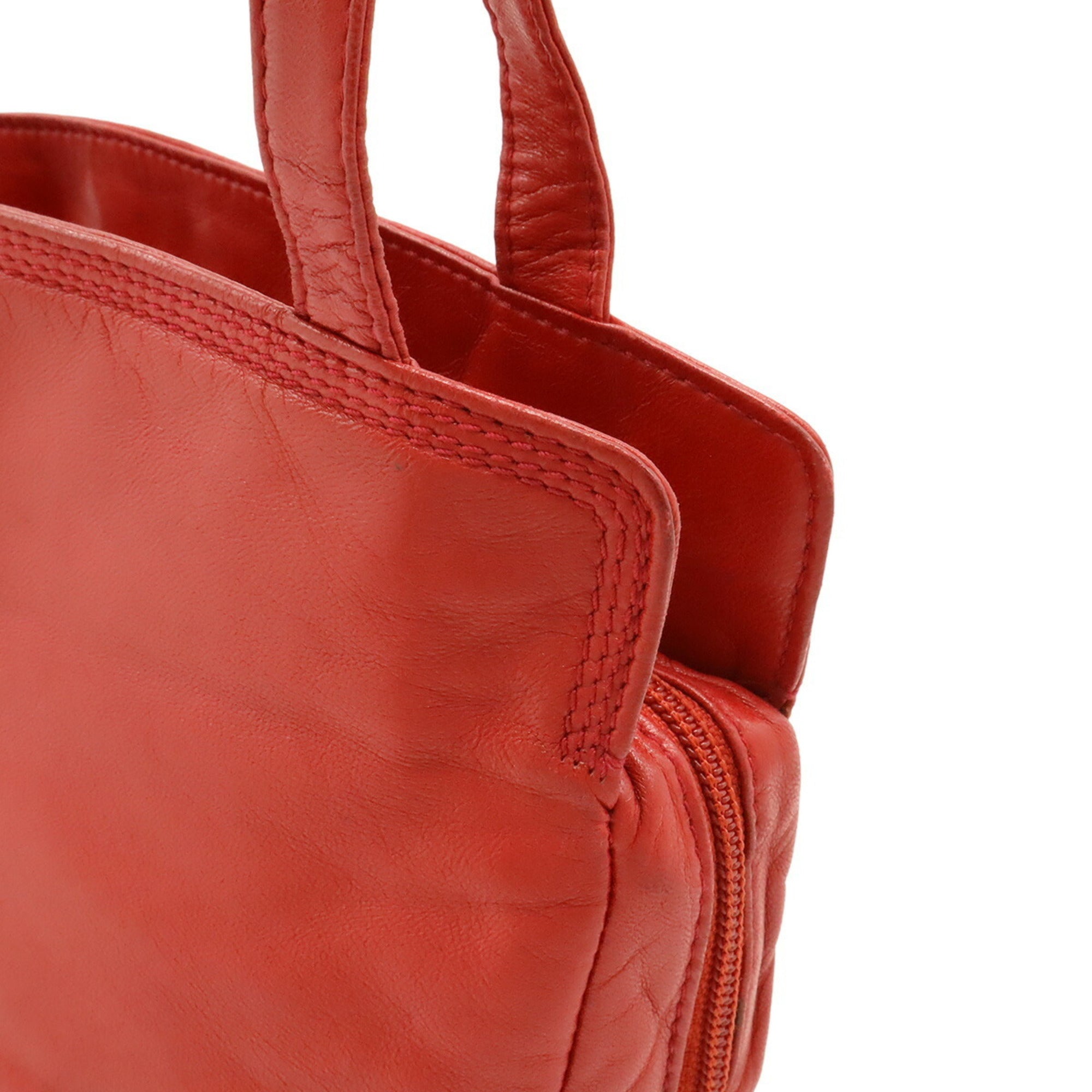 Loewe Red Color Leather Shoulder Bag Tote Bag (Pre-Owned)