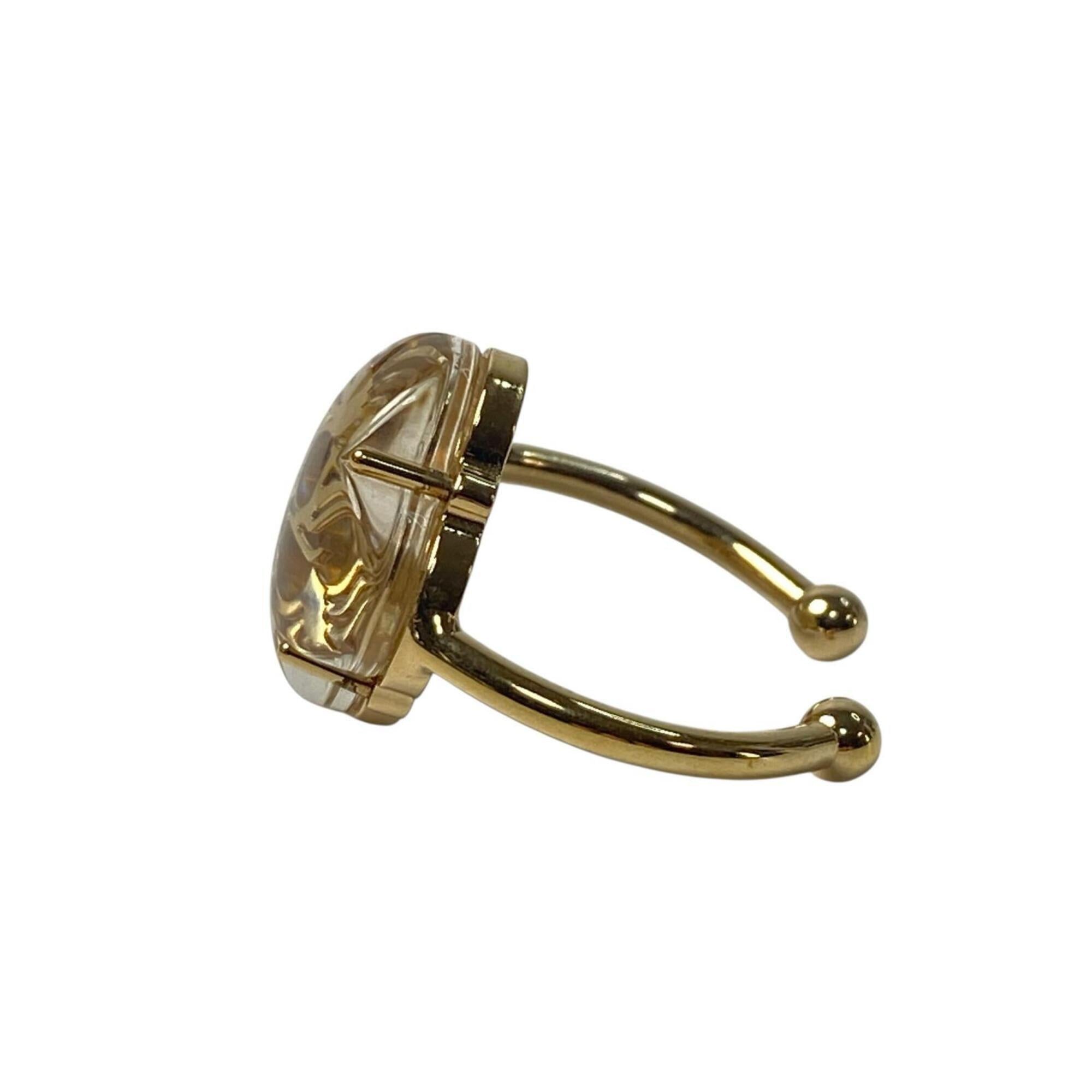 Louis Vuitton Gold Clear Metal Band Ring (Pre-Owned)