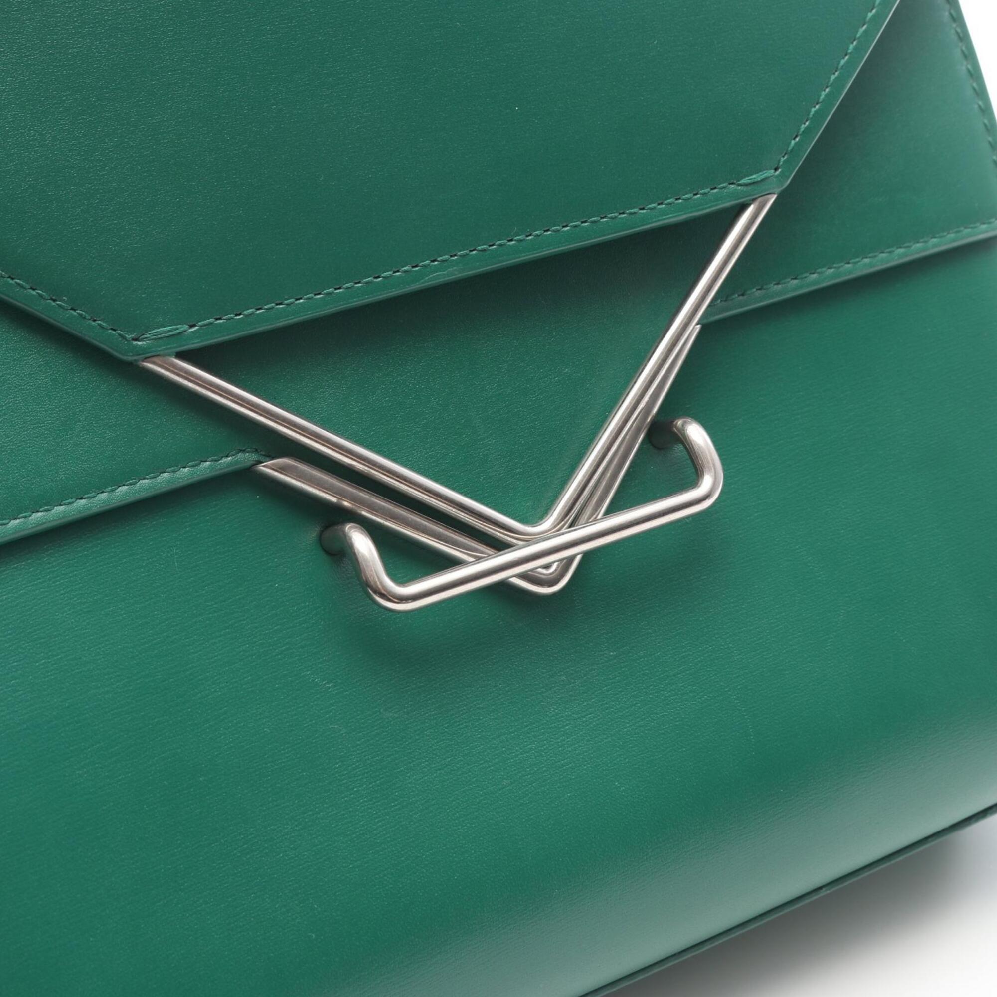 Bottega Veneta Green Leather Handbag Shoulder Bag (Pre-Owned)