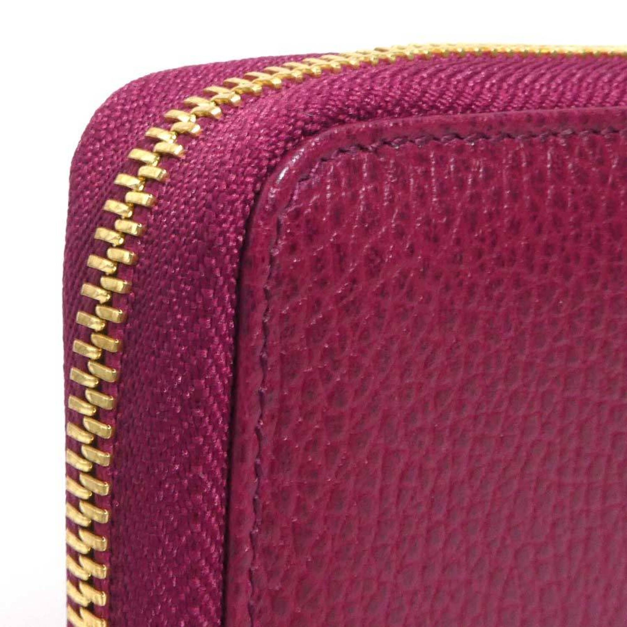 Gucci Red Color Wine Leather Wallet (Bi-Fold) (Pre-Owned)