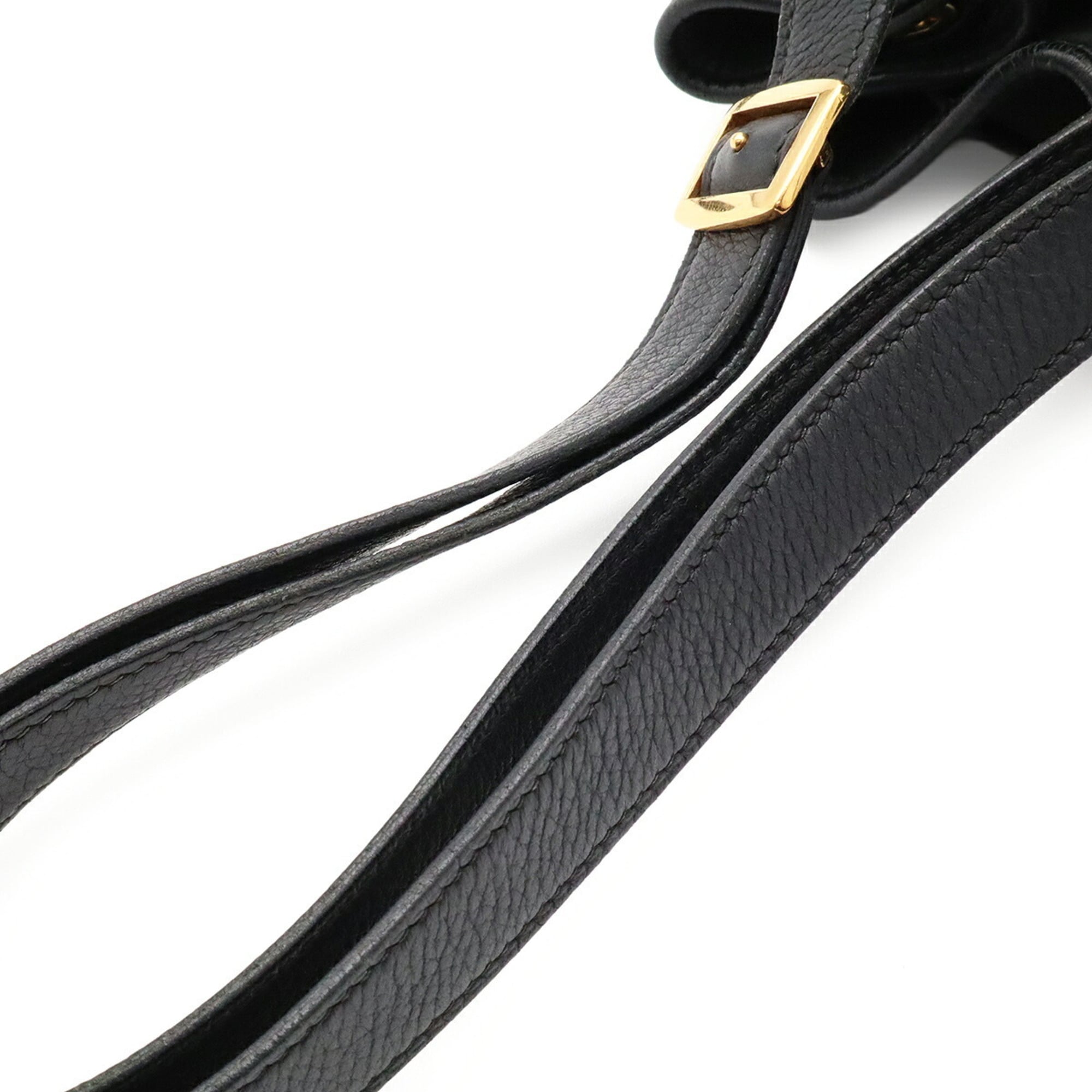 Hermes Black Taurillon Clemence Leather Handbag Shoulder Bag (Pre-Owned)