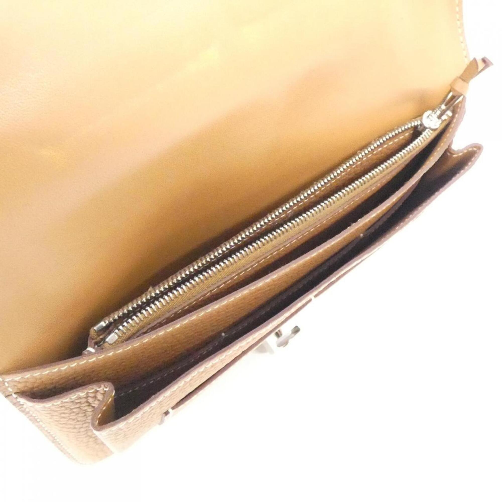Hermes Brown Togo Leather Long Wallet (Bi-Fold) (Pre-Owned)