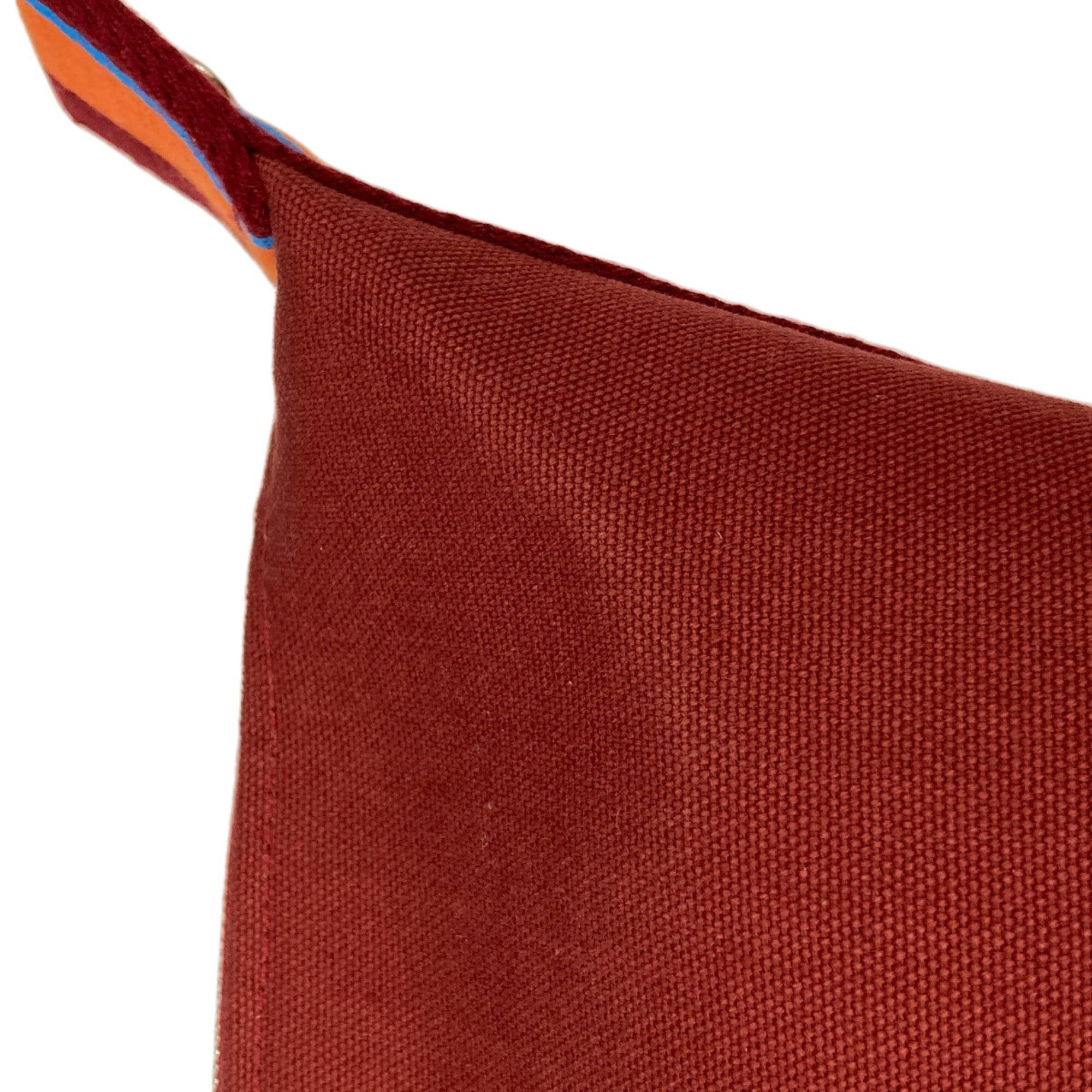 Hermes Red Color Canvas Handbag (Pre-Owned)