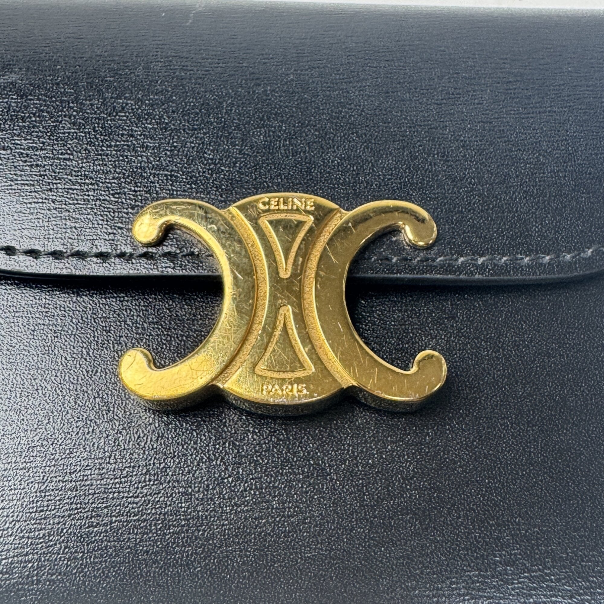 Celine Black Leather Wallet (Tri-Fold) (Pre-Owned)