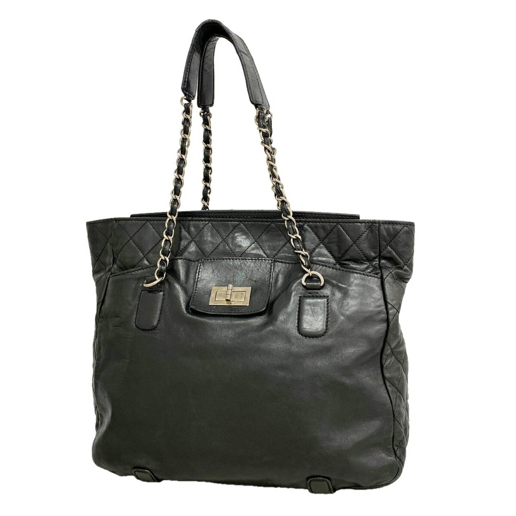 Chanel Black Leather Tote Bag (Pre-Owned)