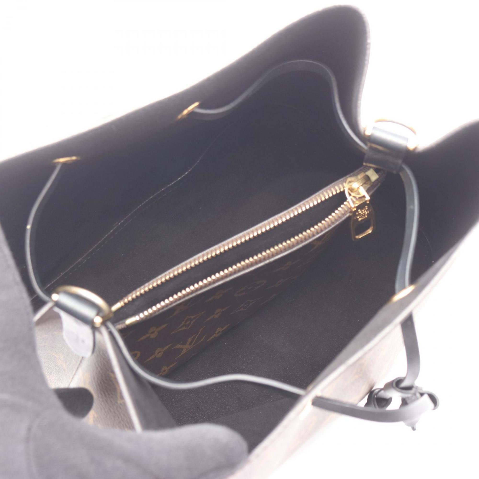 Louis Vuitton Black Brown Noir Coated Canvas Leather Handbag Shoulder Bag (Pre-Owned)