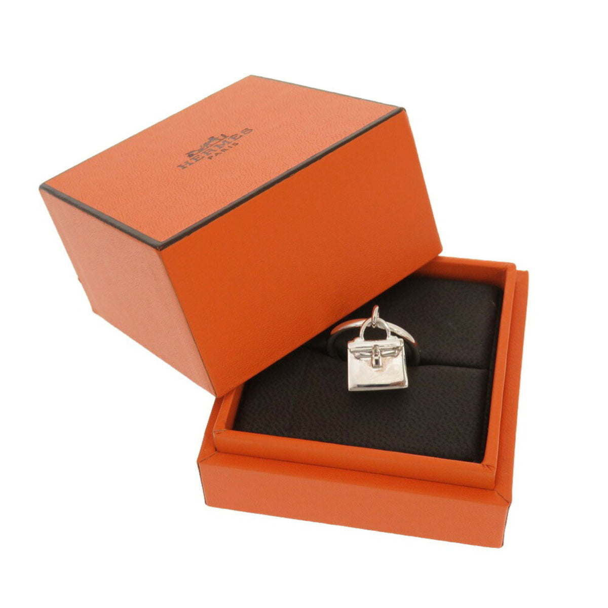 Hermes Silver 925 Band Ring (Pre-Owned)