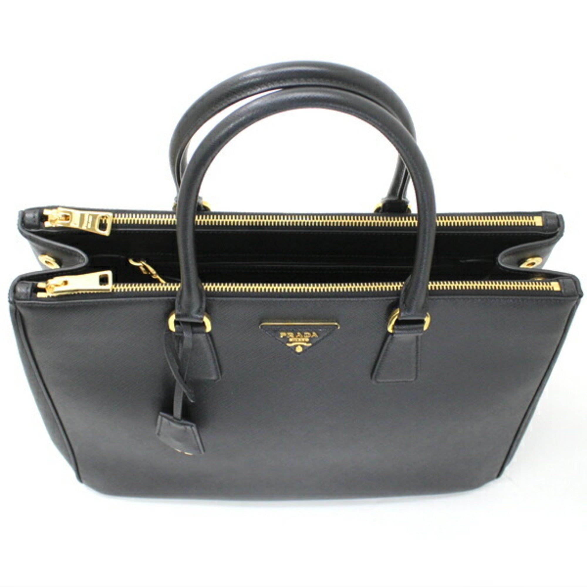 Prada Black Nero Saffiano Lux Handbag Shoulder Bag Tote Bag (Pre-Owned)
