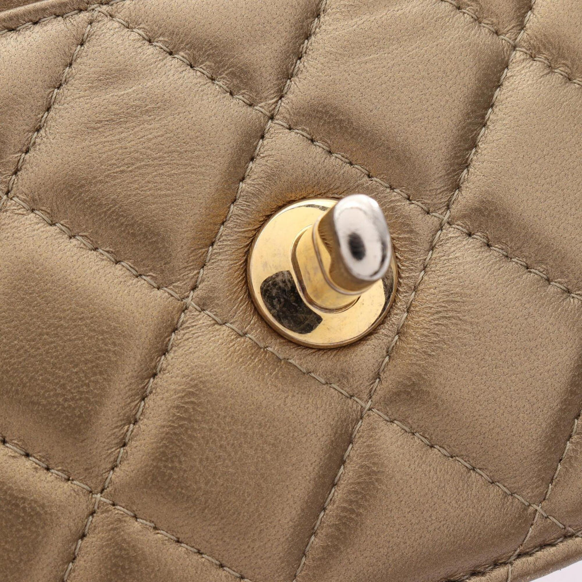 Chanel Gold Leather Handbag Shoulder Bag (Pre-Owned)
