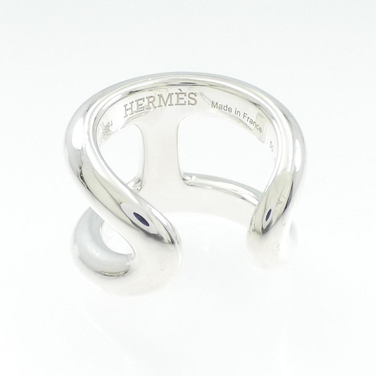 Hermes Silver 925 Band Ring (Pre-Owned)