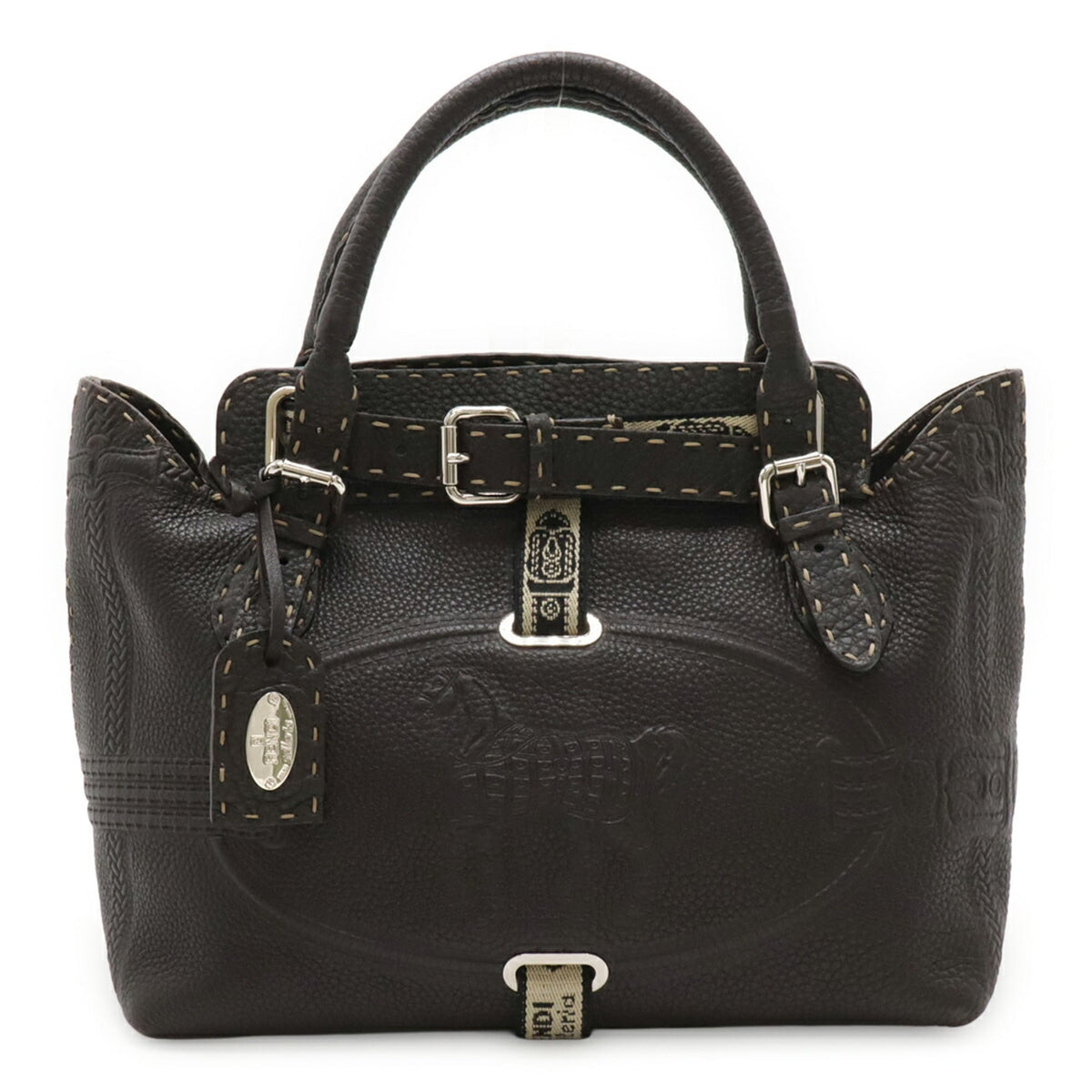 Fendi Selleria Dark Brown Leather Handbag (Pre-Owned)