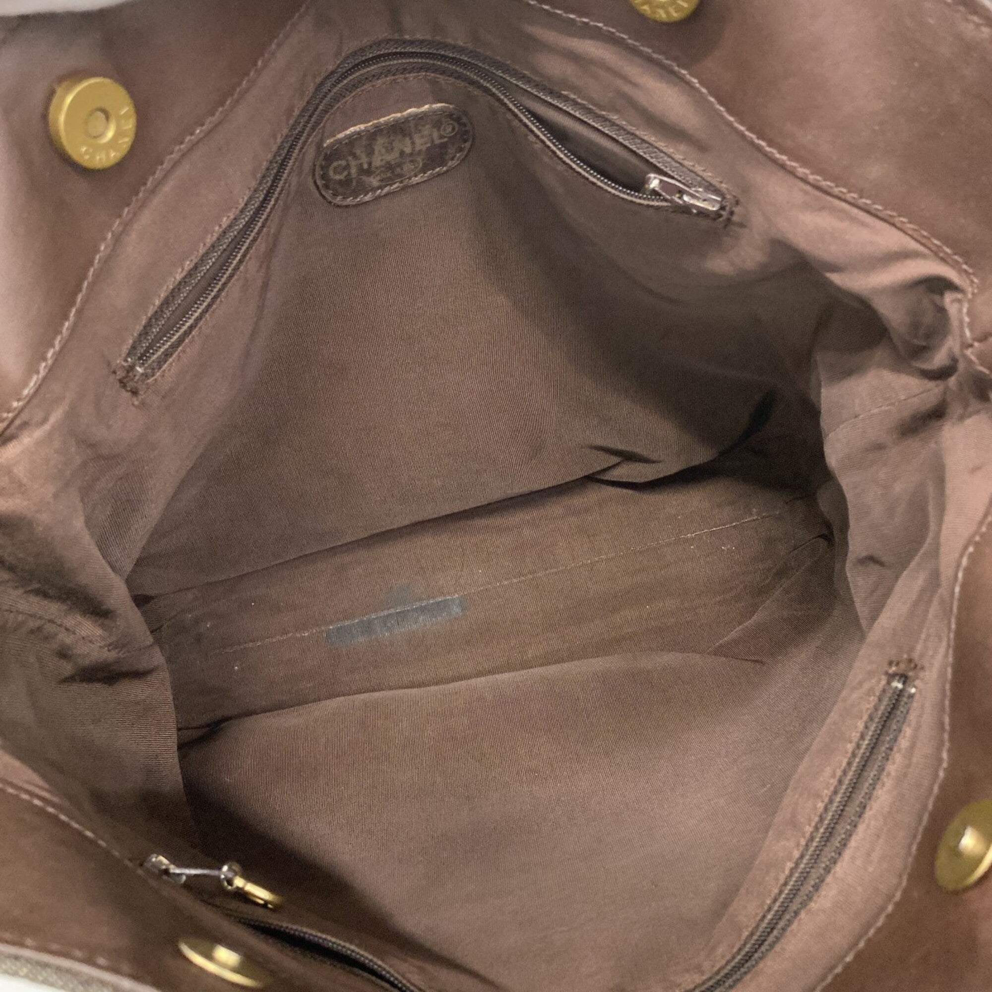 Chanel Black Brown Denim Tote Bag (Pre-Owned)
