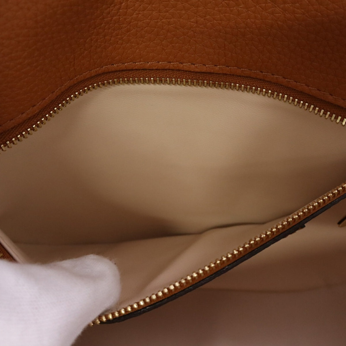 Louis Vuitton Brown Caramel Cream Leather Shoulder Bag (Pre-Owned)
