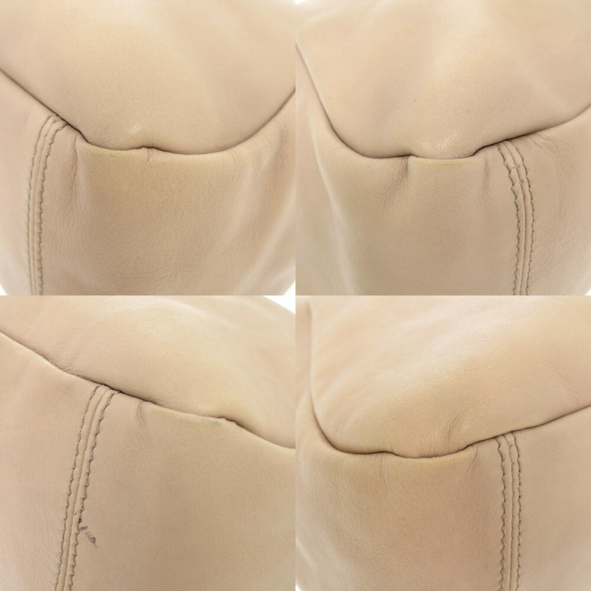 Salvatore Ferragamo Beige Leather Handbag (Pre-Owned)
