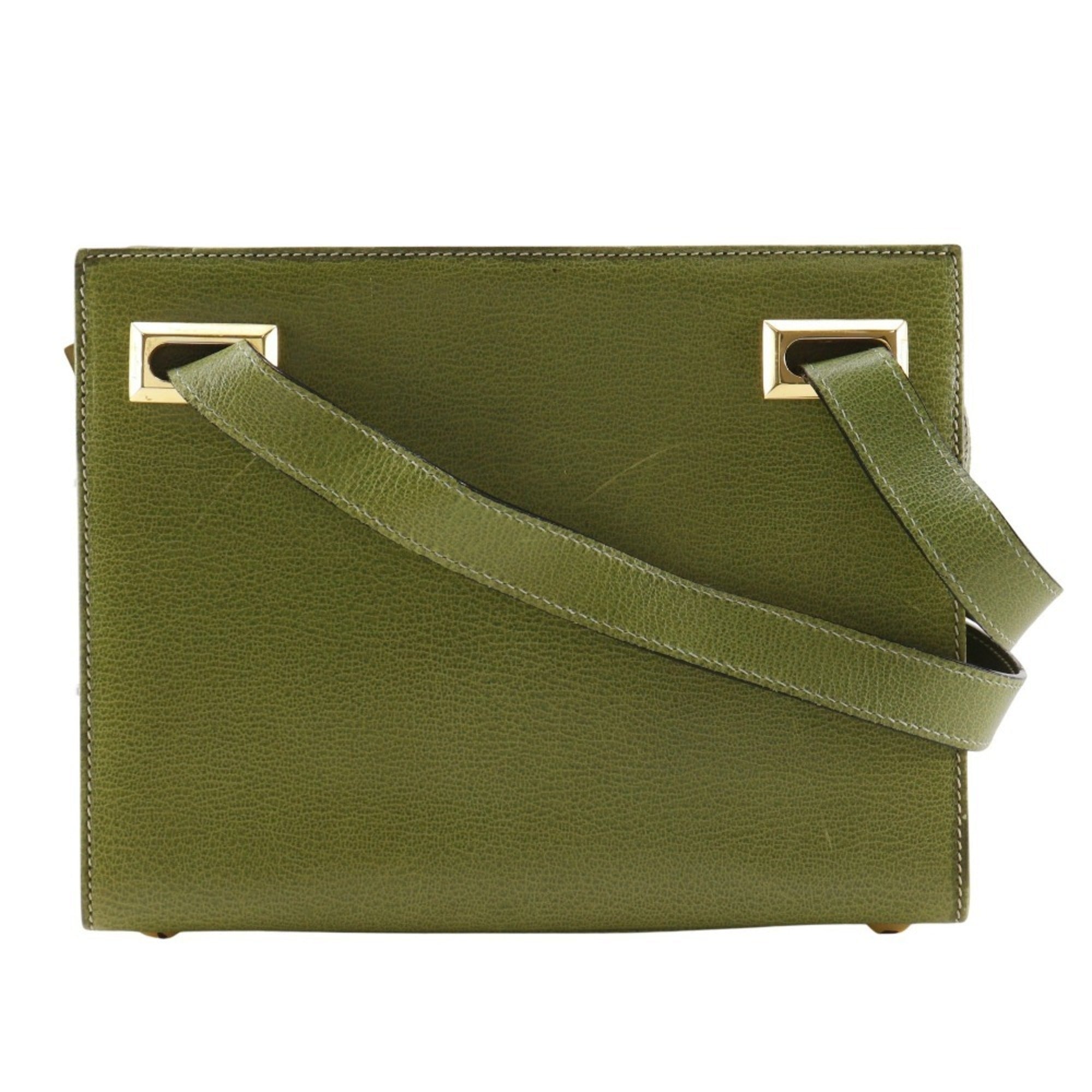 Salvatore Ferragamo Green Leather Shoulder Bag (Pre-Owned)