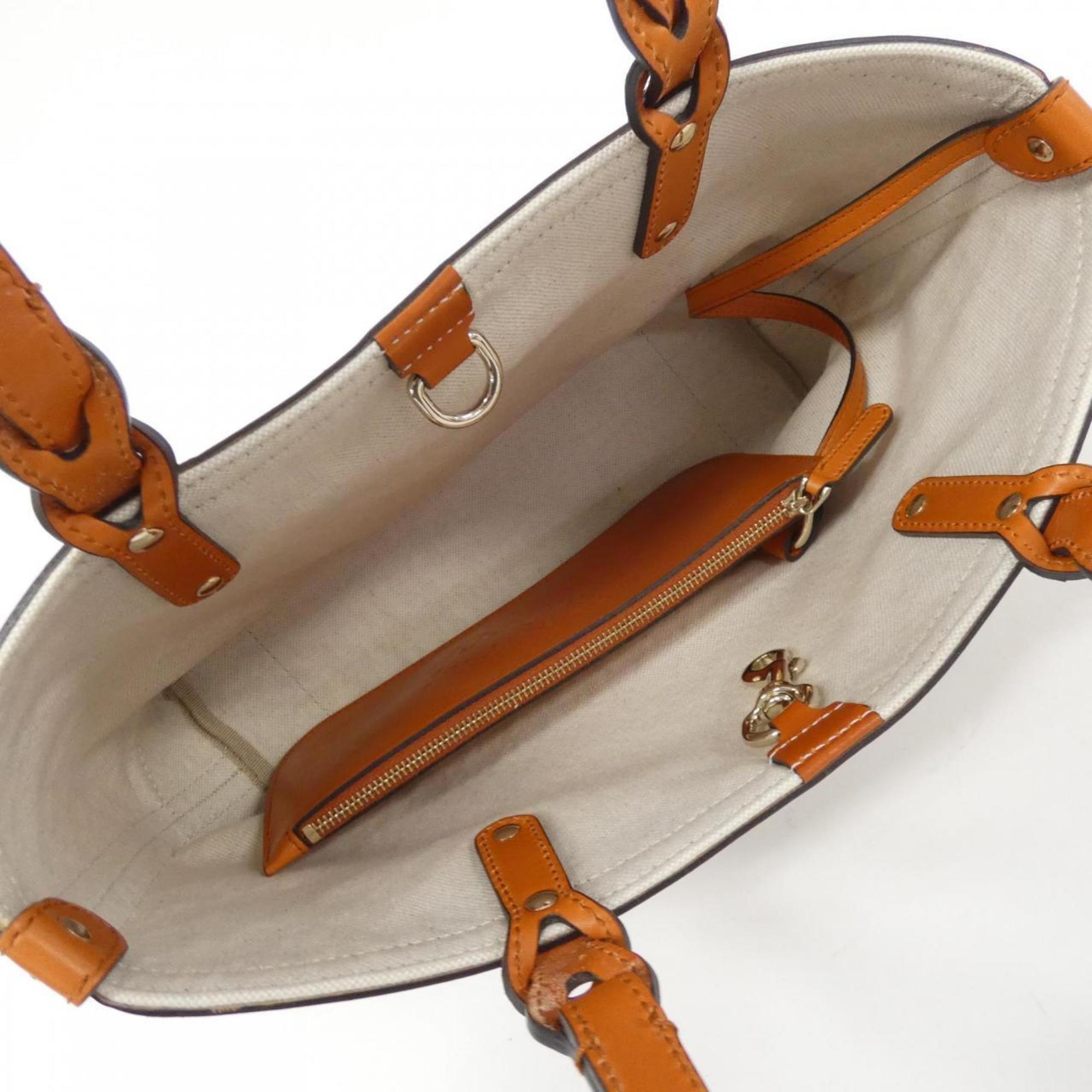Gucci Beige Orange Handbag (Pre-Owned)
