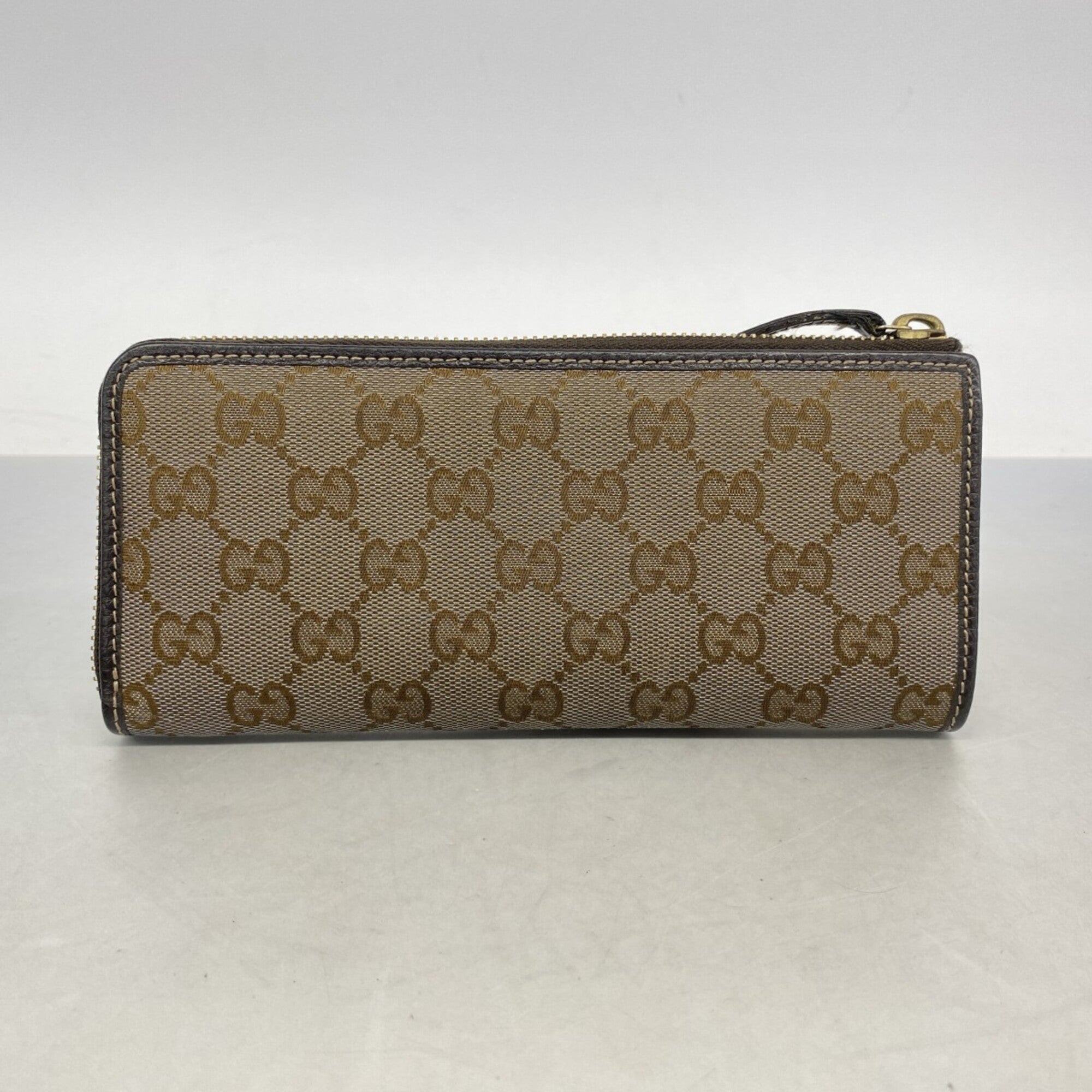 Gucci Brown Canvas Long Wallet (Bi-Fold) (Pre-Owned)