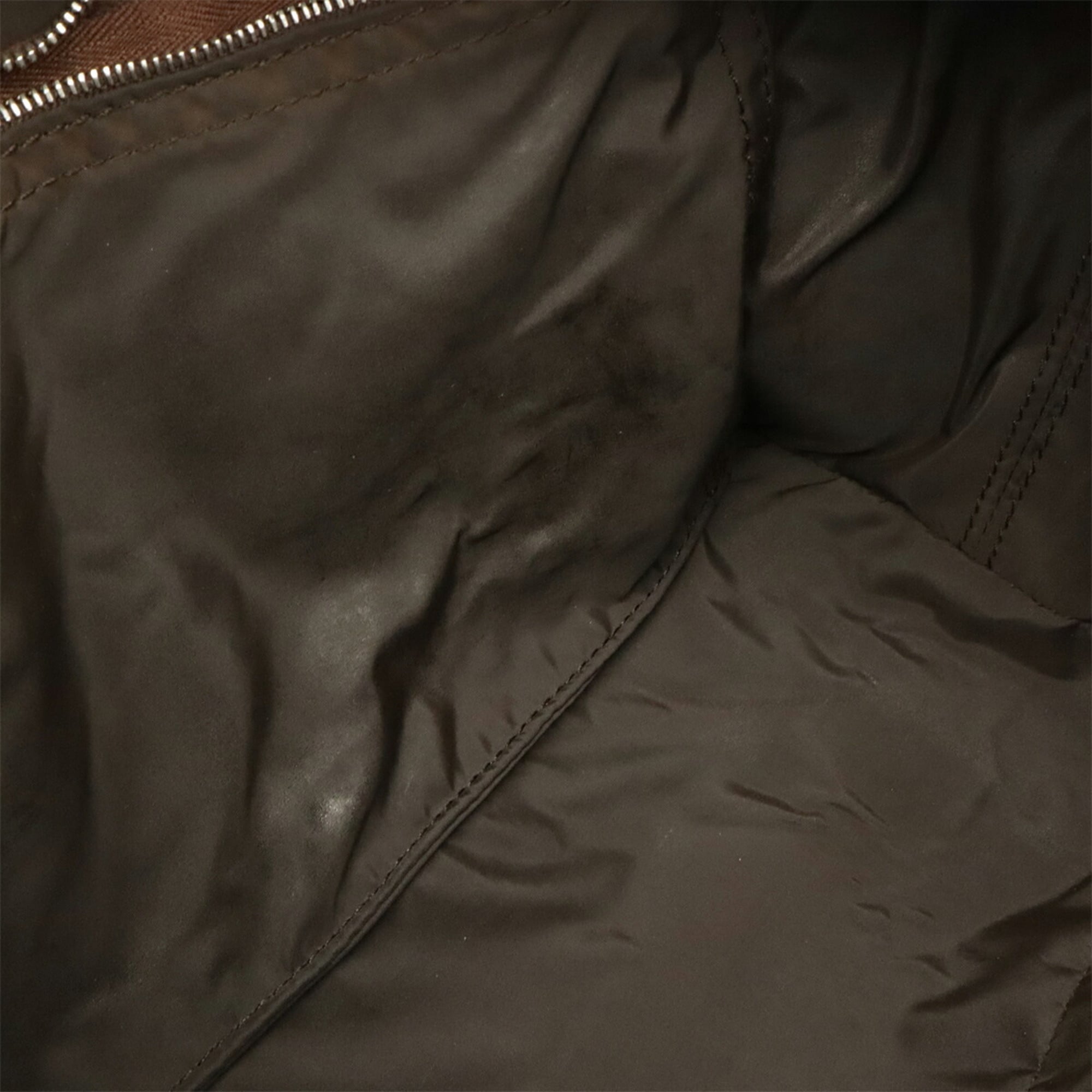 Hermes Dark Brown Nylon Handbag Tote Bag (Pre-Owned)