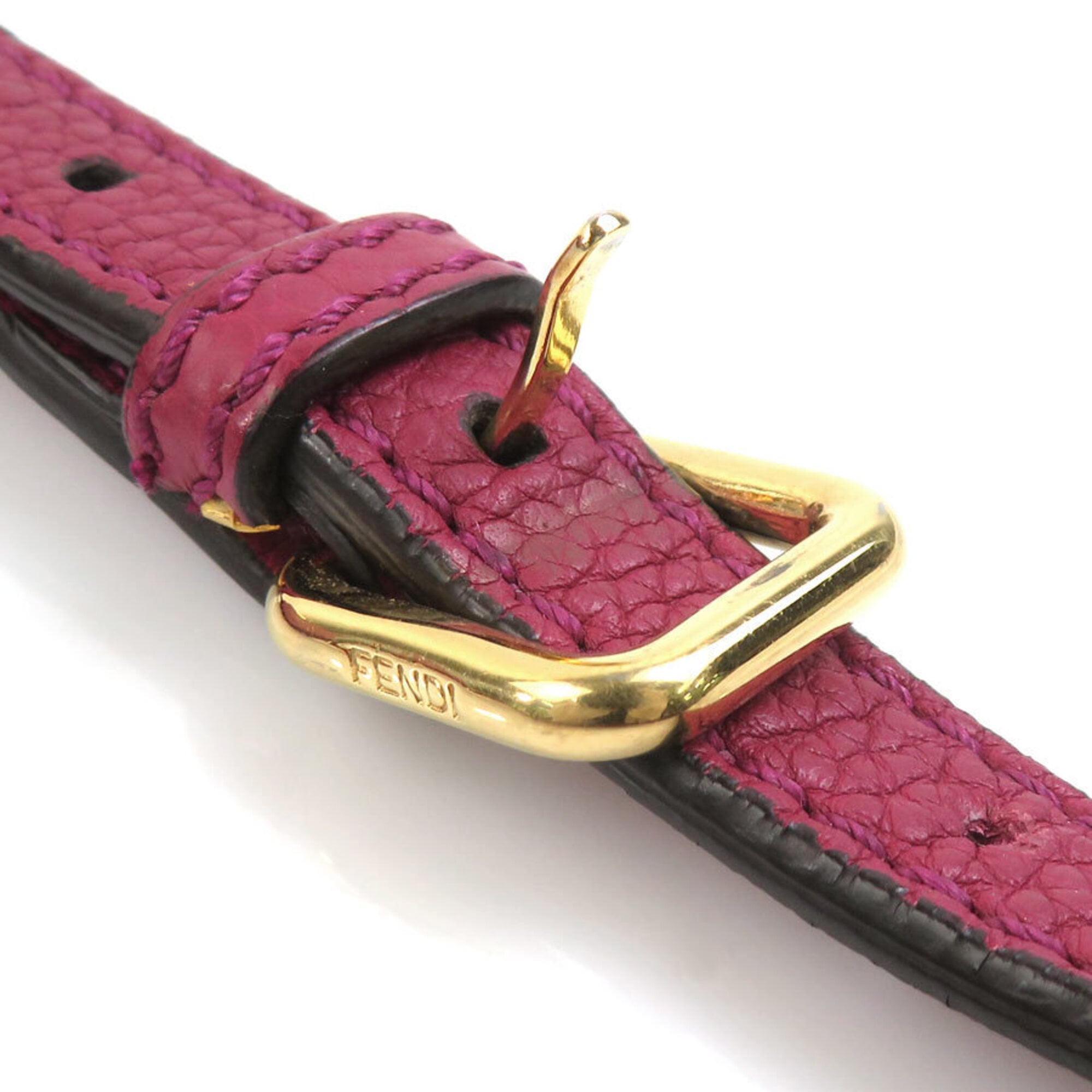 Fendi Bordeaux Leather Shoulder Bag (Pre-Owned)