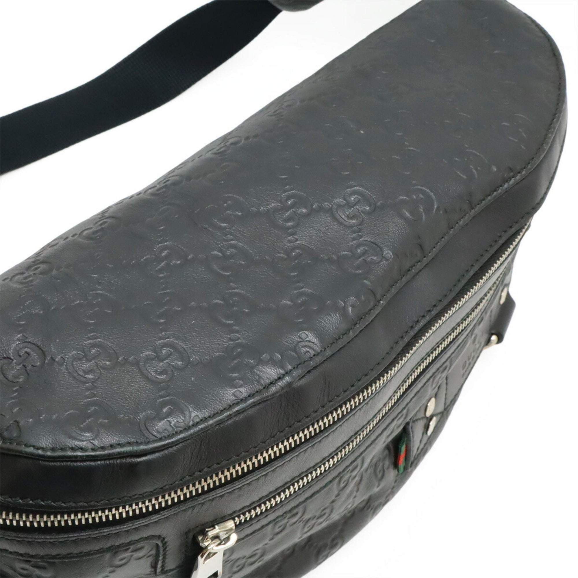 Gucci Black Rubber Coated Canvas Leather Pouch Sling Bag (Pre-Owned)