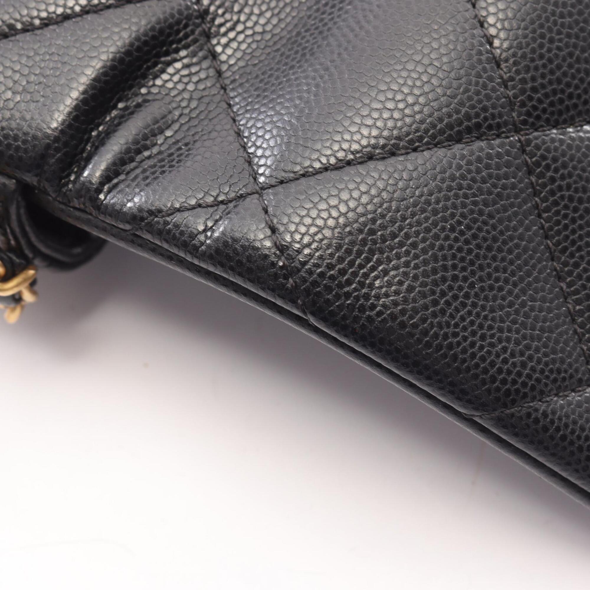 Chanel Black Grained Calfskin Handbag Shoulder Bag (Pre-Owned)