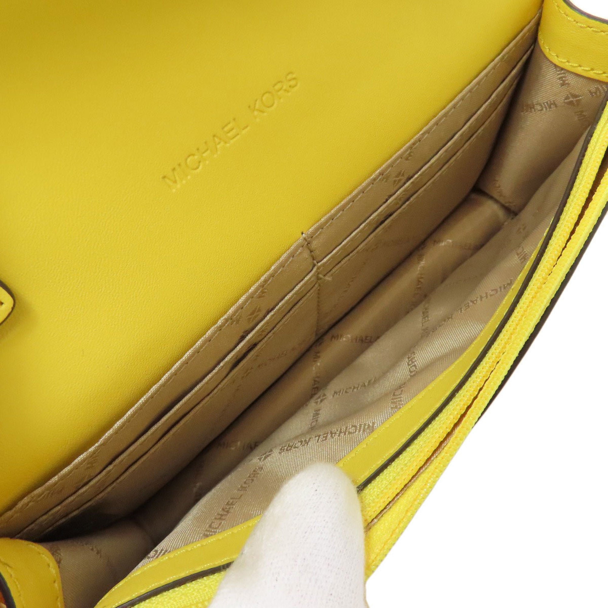 Michael Kors Yellow Leather Chain/Shoulder Wallet (Pre-Owned)
