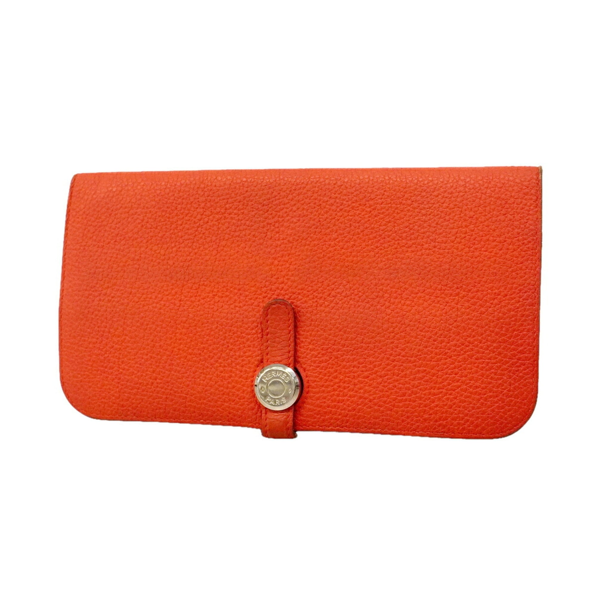 Hermes Capucine Togo Leather Long Wallet (Bi-Fold) (Pre-Owned)